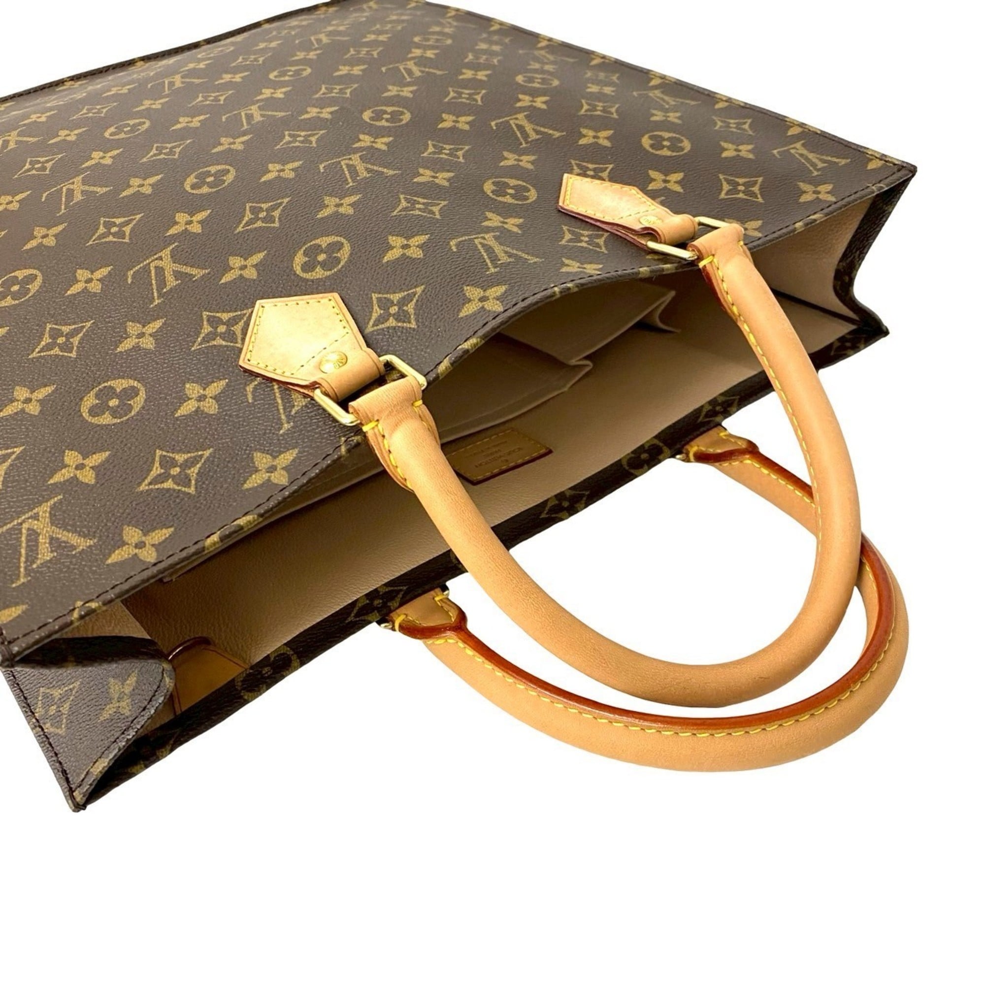 Louis Vuitton Brown Leather Pvc Handbag Tote Bag (Pre-Owned)