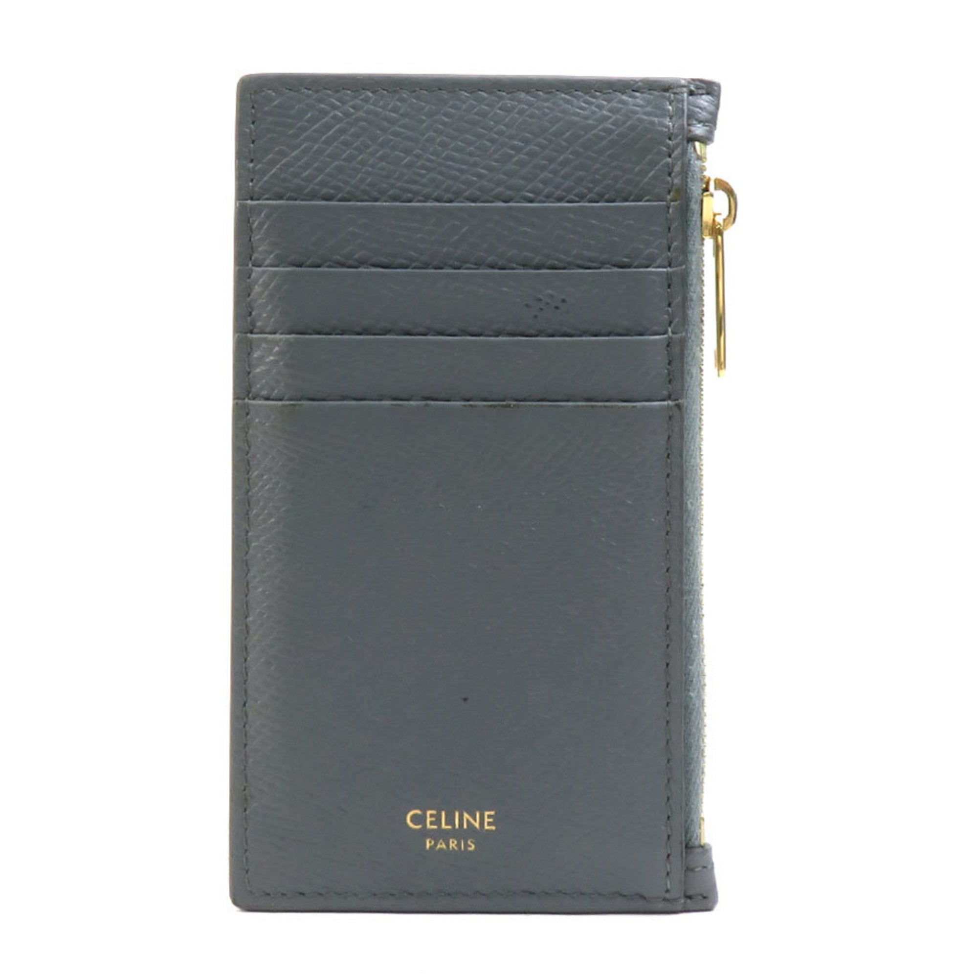 Celine Gray Leather Coin Purse/Coin Case (Pre-Owned)
