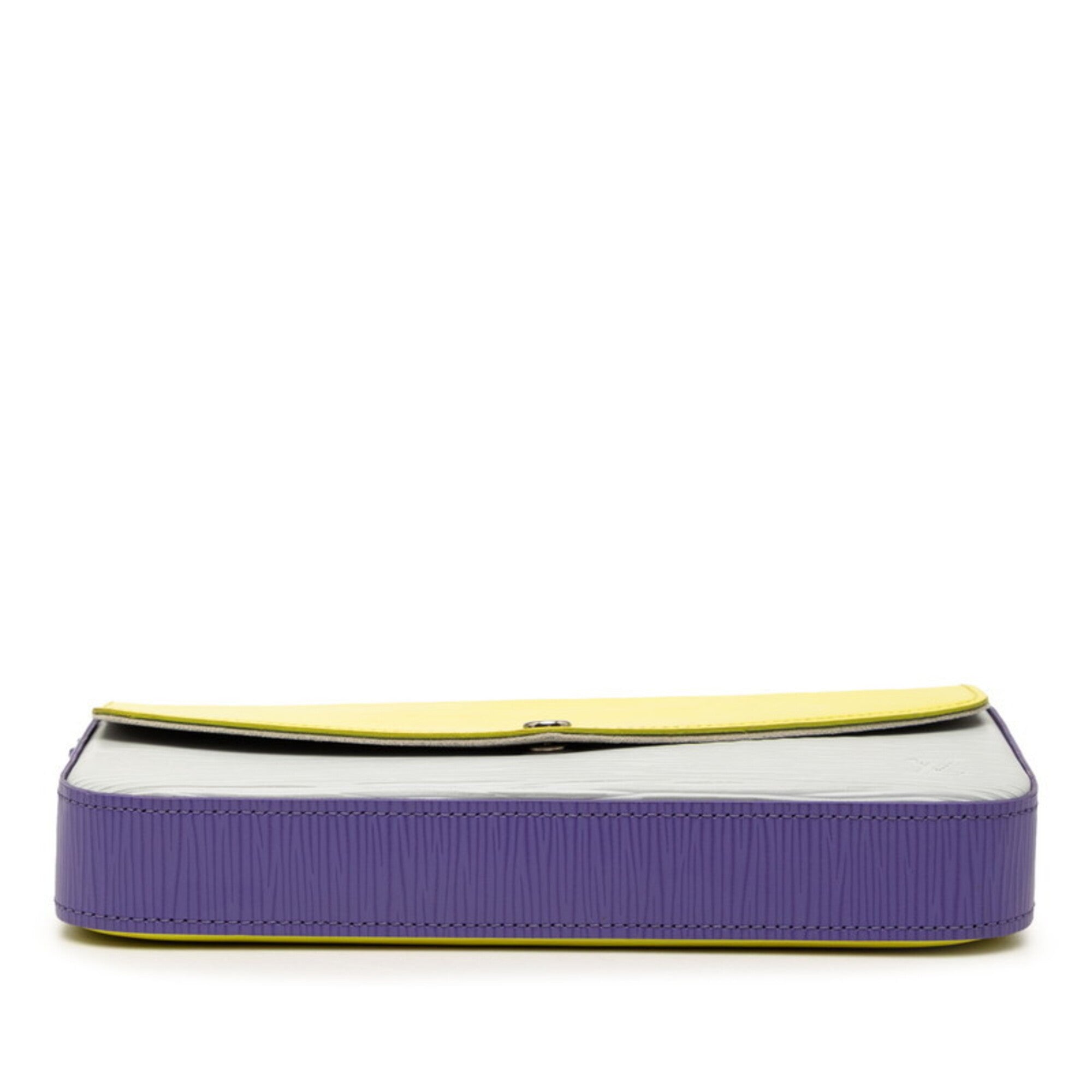Louis Vuitton Gray Purple Yellow Leather Pochette (Pre-Owned)