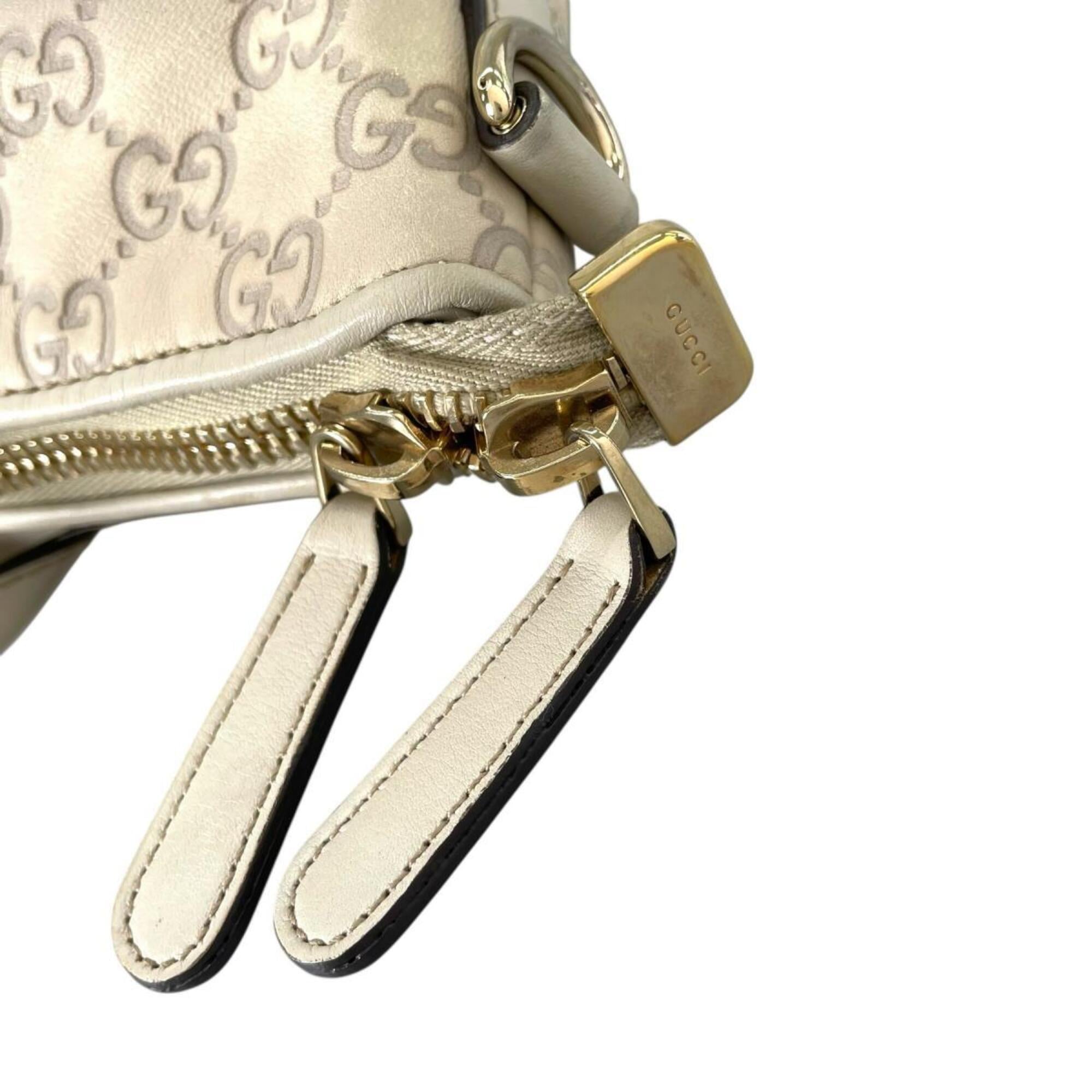 Gucci Beige Leather Shoulder Bag Tote Bag (Pre-Owned)