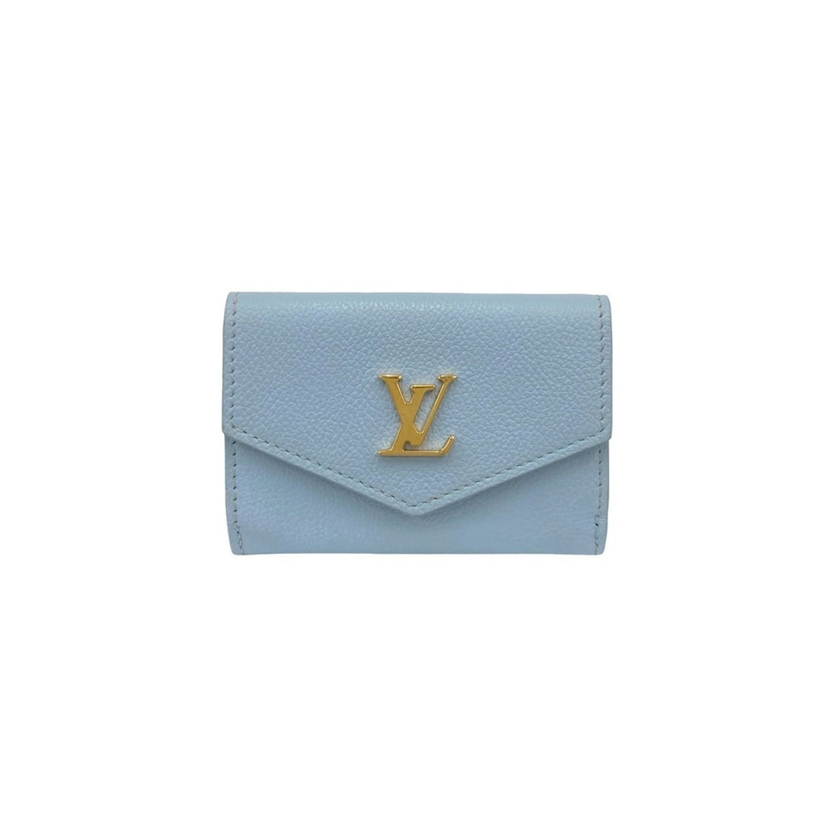 Louis Vuitton Blue Leather Wallet (Tri-Fold) (Pre-Owned)