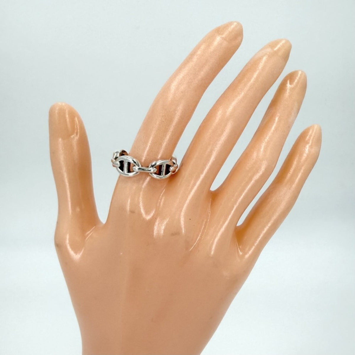 Hermes Silver 925 Band Ring (Pre-Owned)