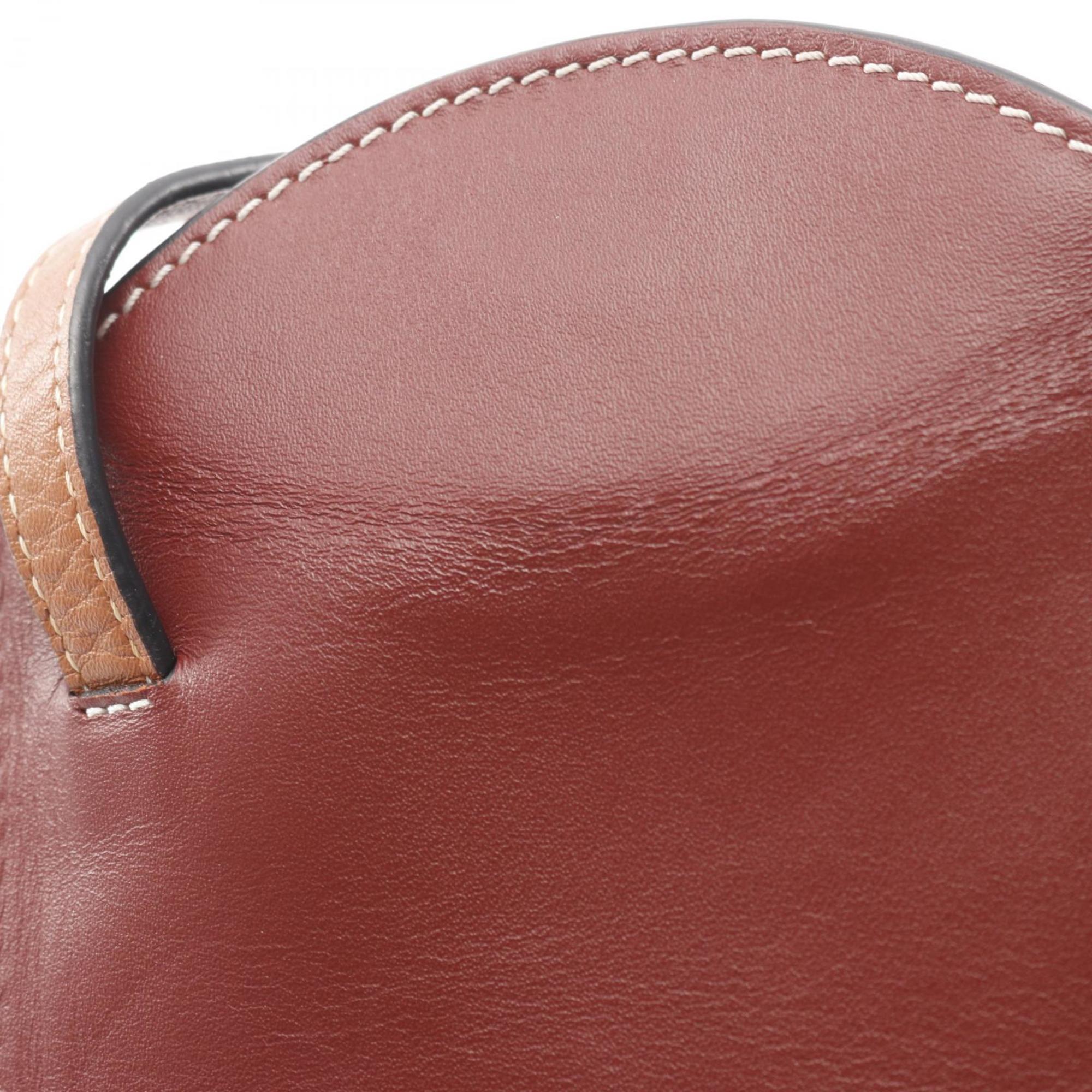 Loewe Brown Red Color Leather Shoulder Bag (Pre-Owned)