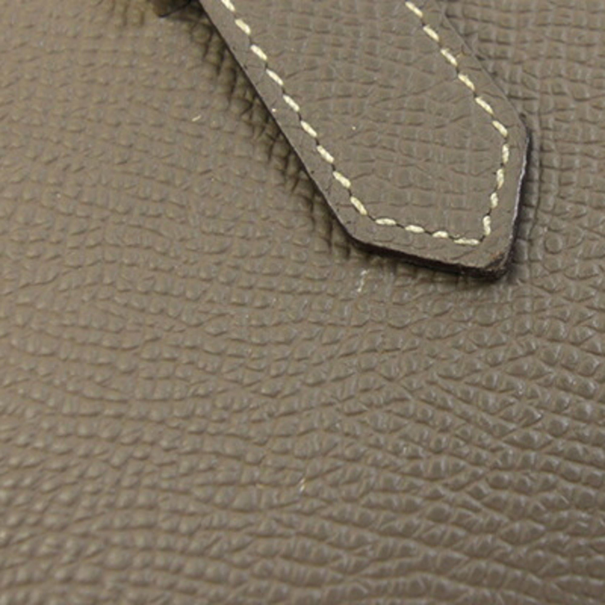 Hermes Etoupe Gray Epsom Leather Long Wallet (Tri-Fold) (Pre-Owned)
