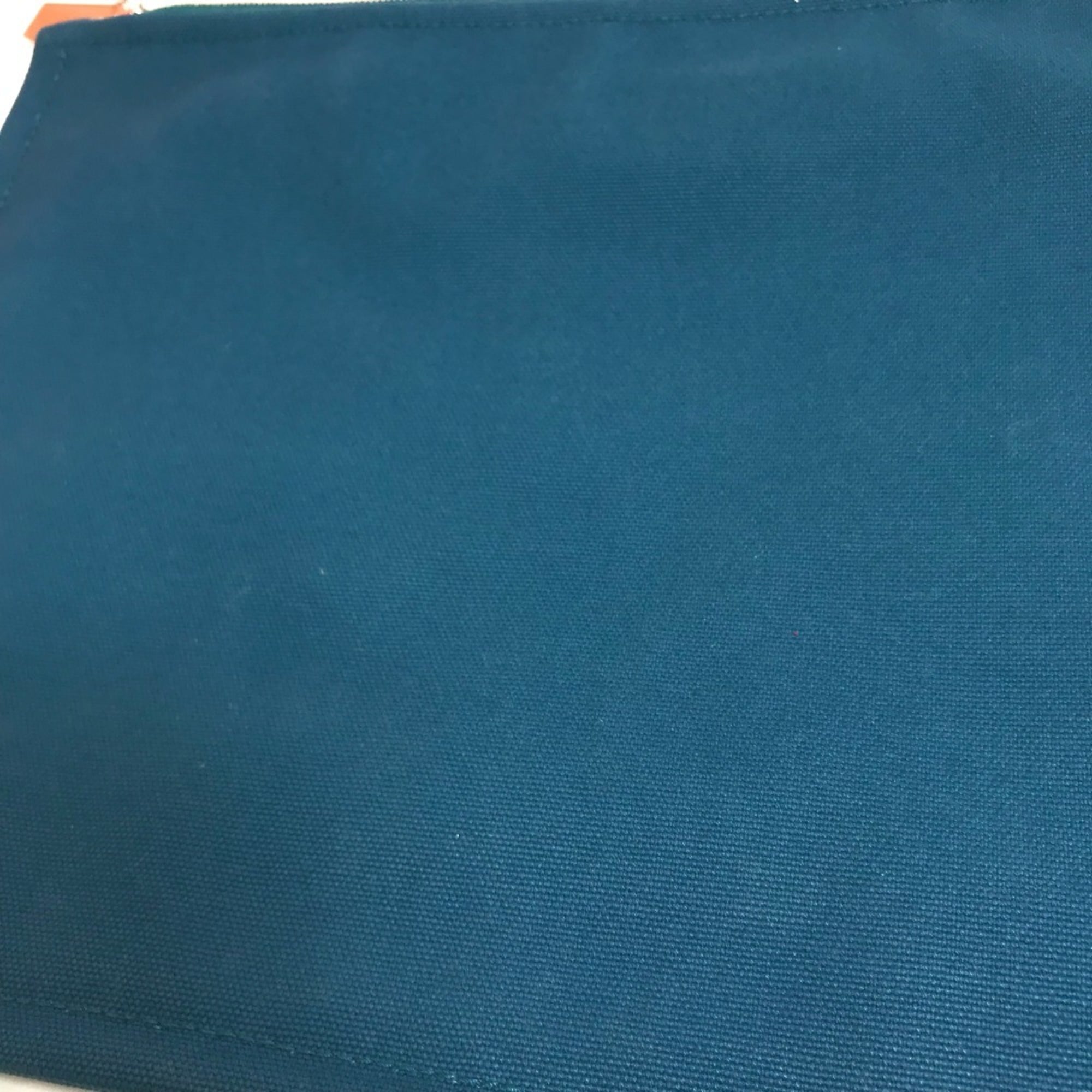 Hermes Blue Canvas Pouch (Pre-Owned)