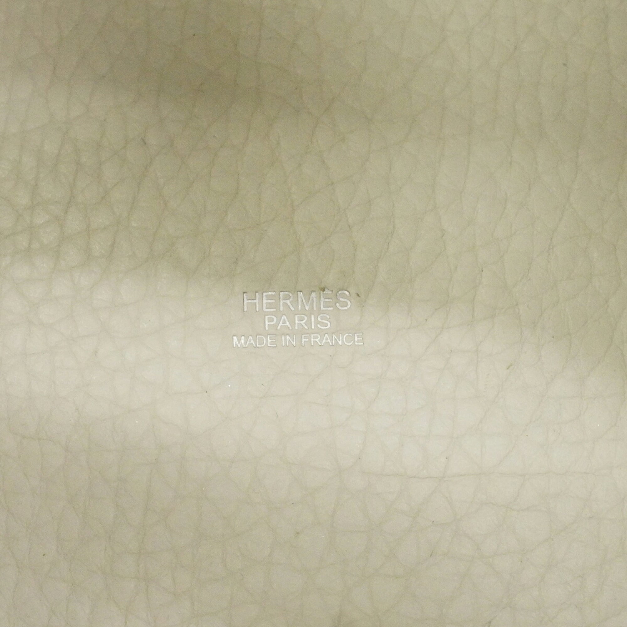 Hermes Anis Green White Taurillon Clemence Leather Handbag (Pre-Owned)