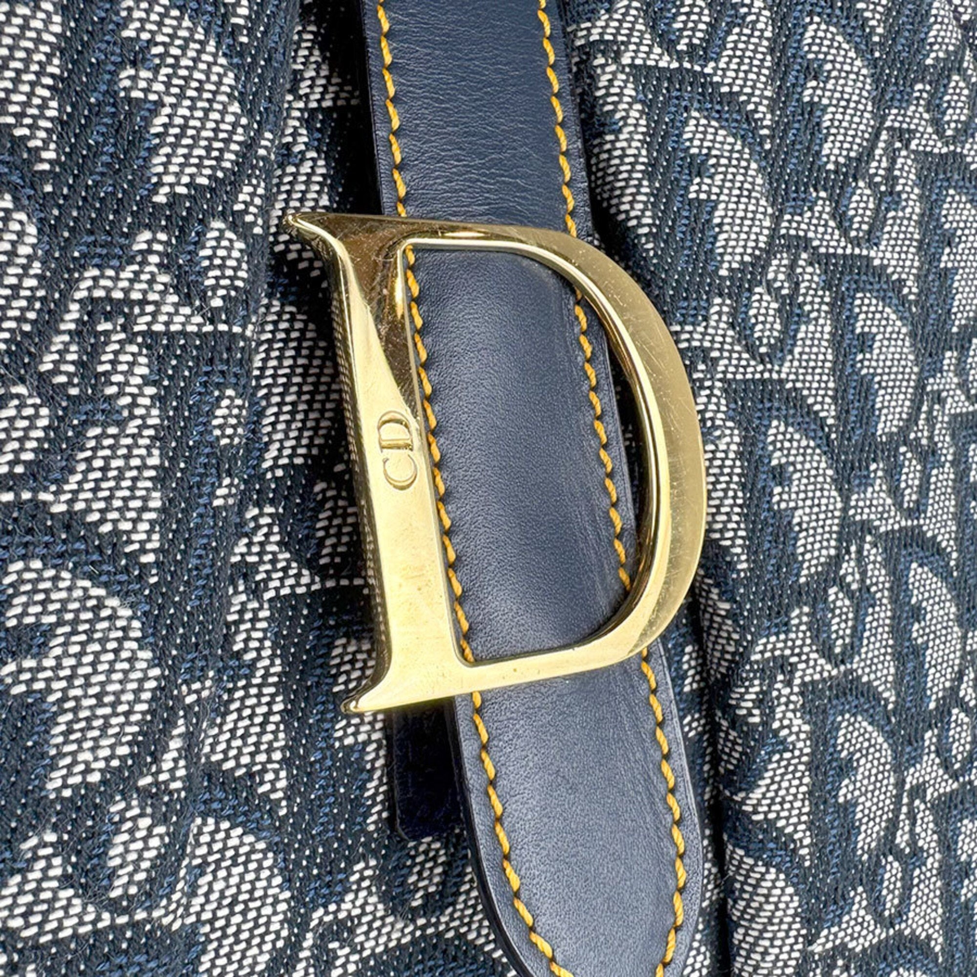 Christian Dior Navy Trotter Leather Handbag (Pre-Owned)