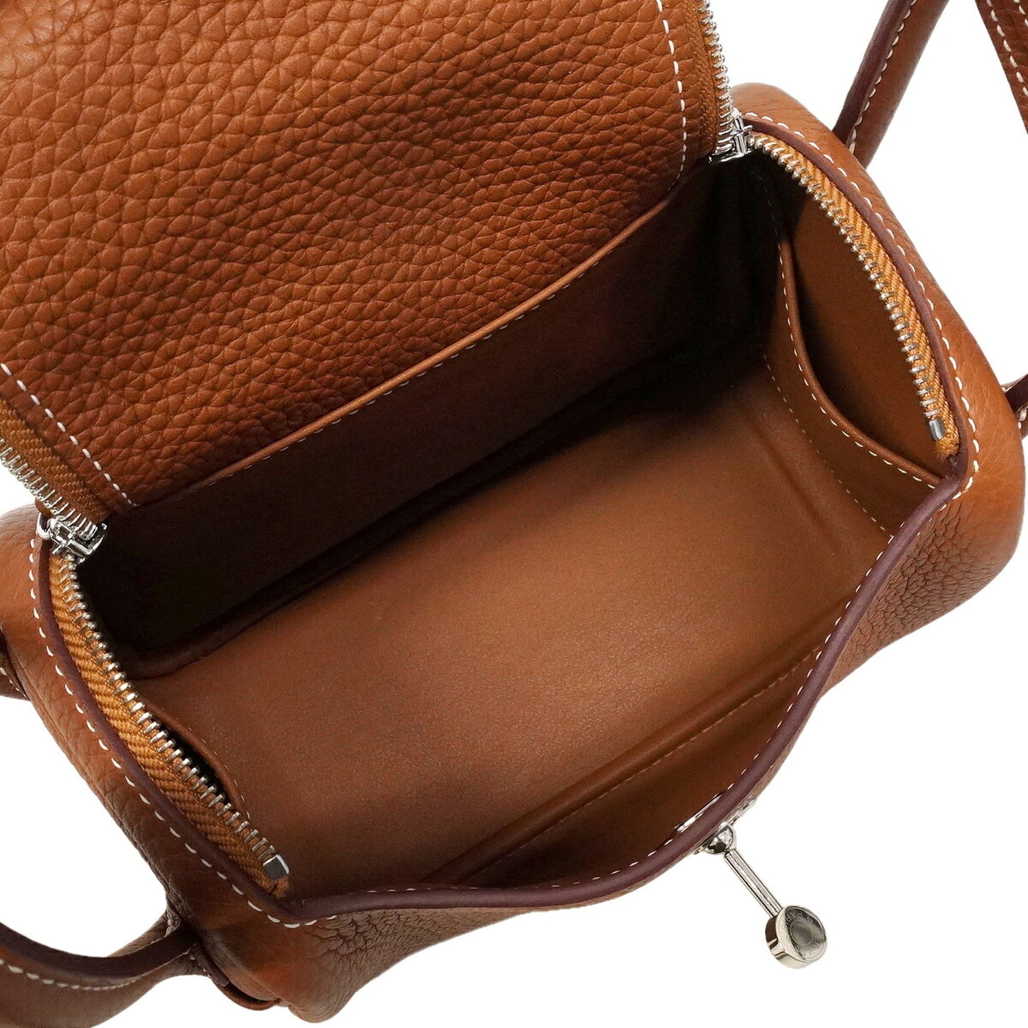 Hermes Gold Taurillon Clemence Leather Handbag (Pre-Owned)