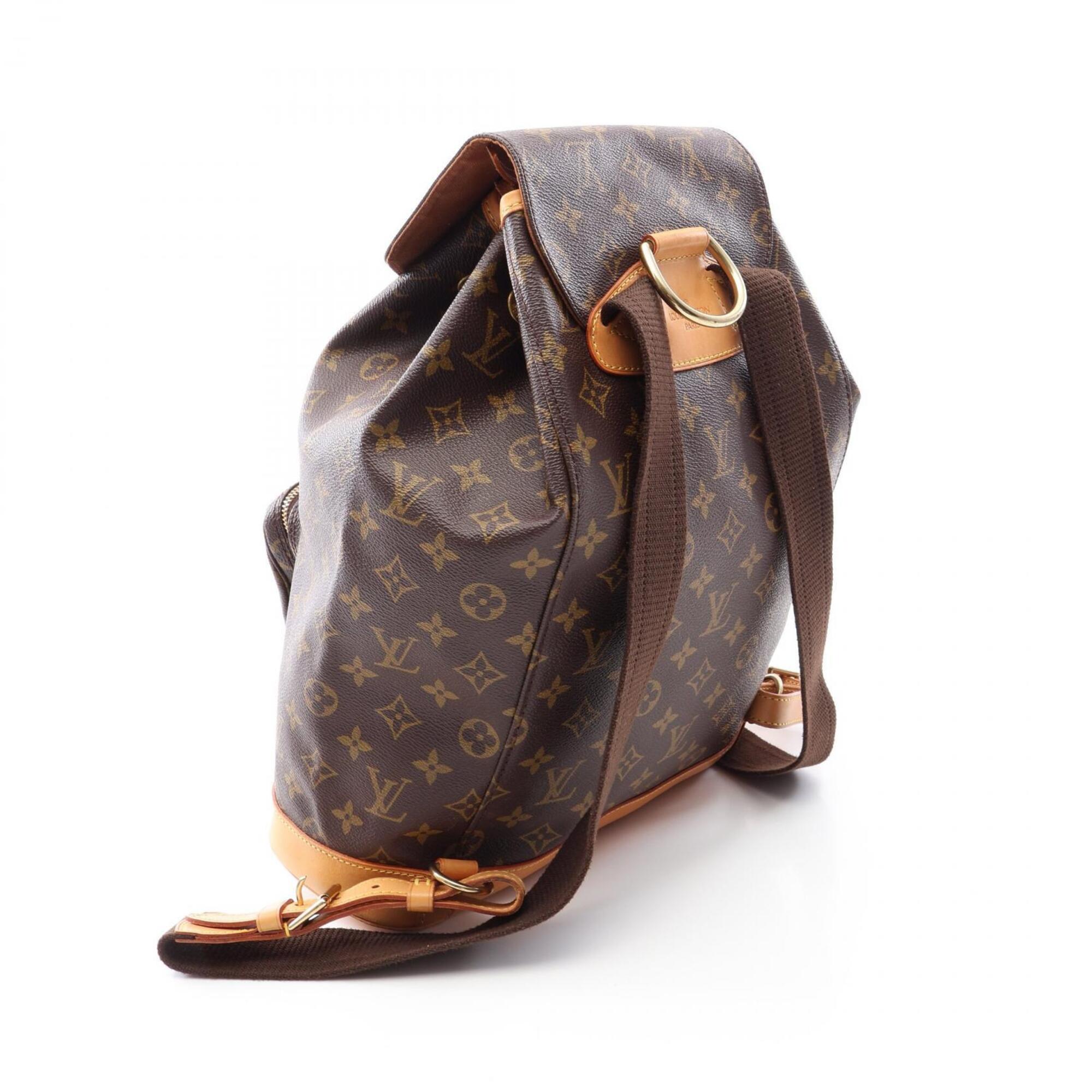 Louis Vuitton Brown Monogram Coated Canvas Leather Backpack (Pre-Owned)
