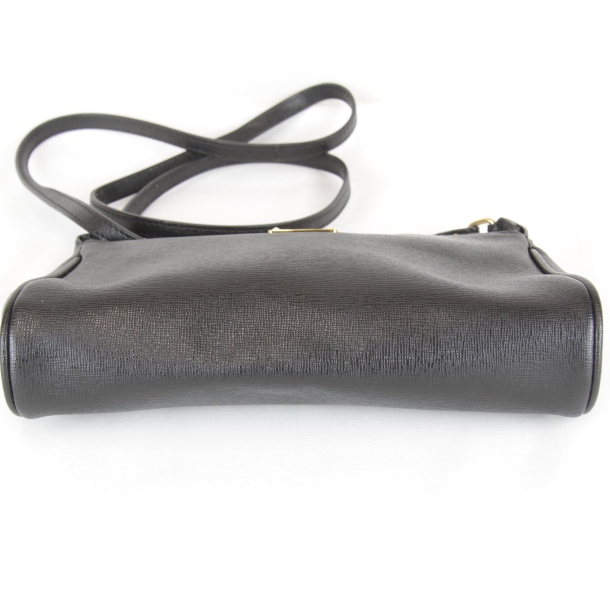 Fendi Black Leather Pouch Shoulder Bag (Pre-Owned)