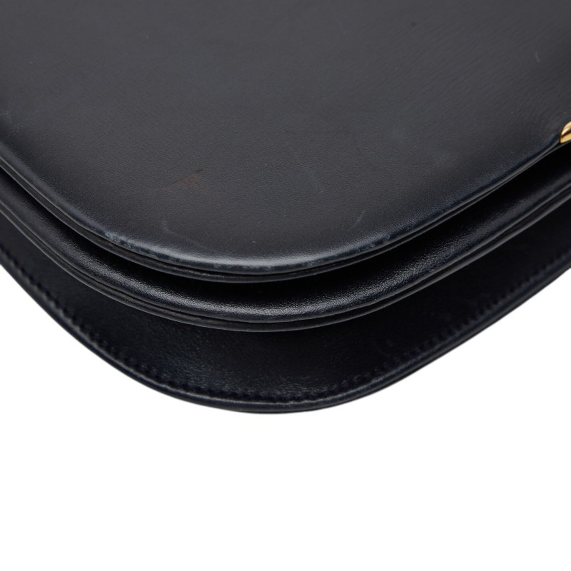 Cartier Sapphire Line Black Leather Shoulder Bag (Pre-Owned)
