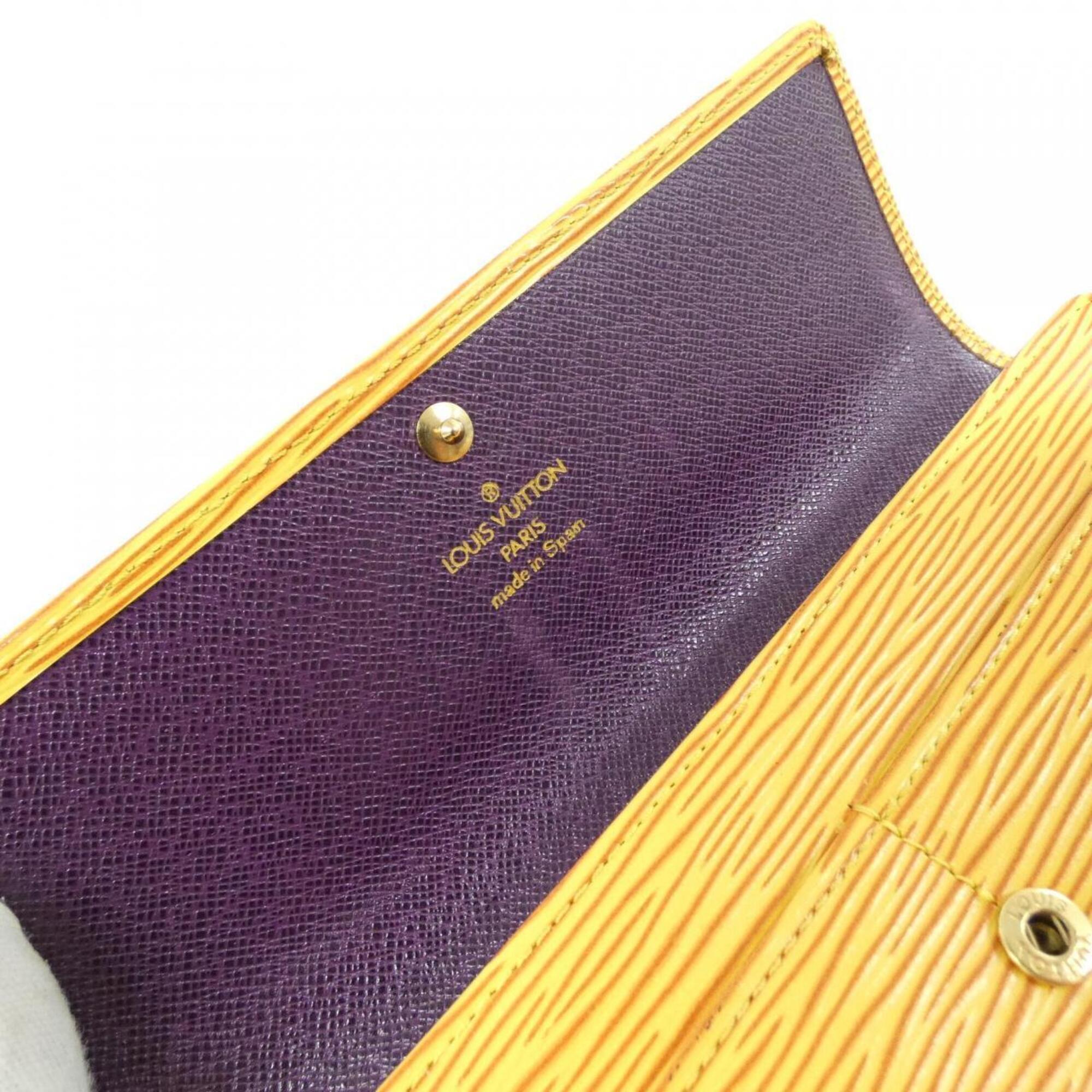 Louis Vuitton Yellow Leather Long Wallet (Bi-Fold) (Pre-Owned)