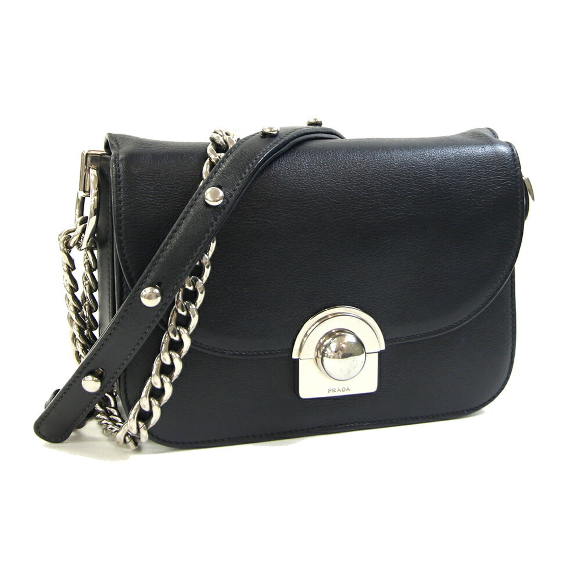 Prada Black Leather Shoulder Bag (Pre-Owned)