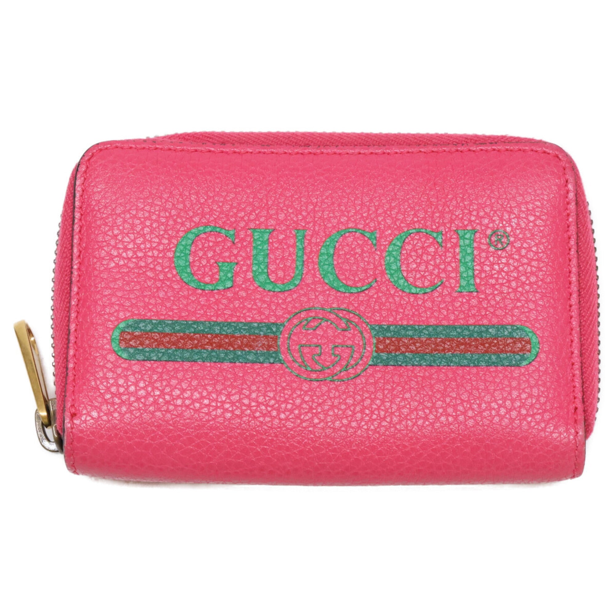 Gucci Pink Leather Coin Purse/Coin Case (Pre-Owned)