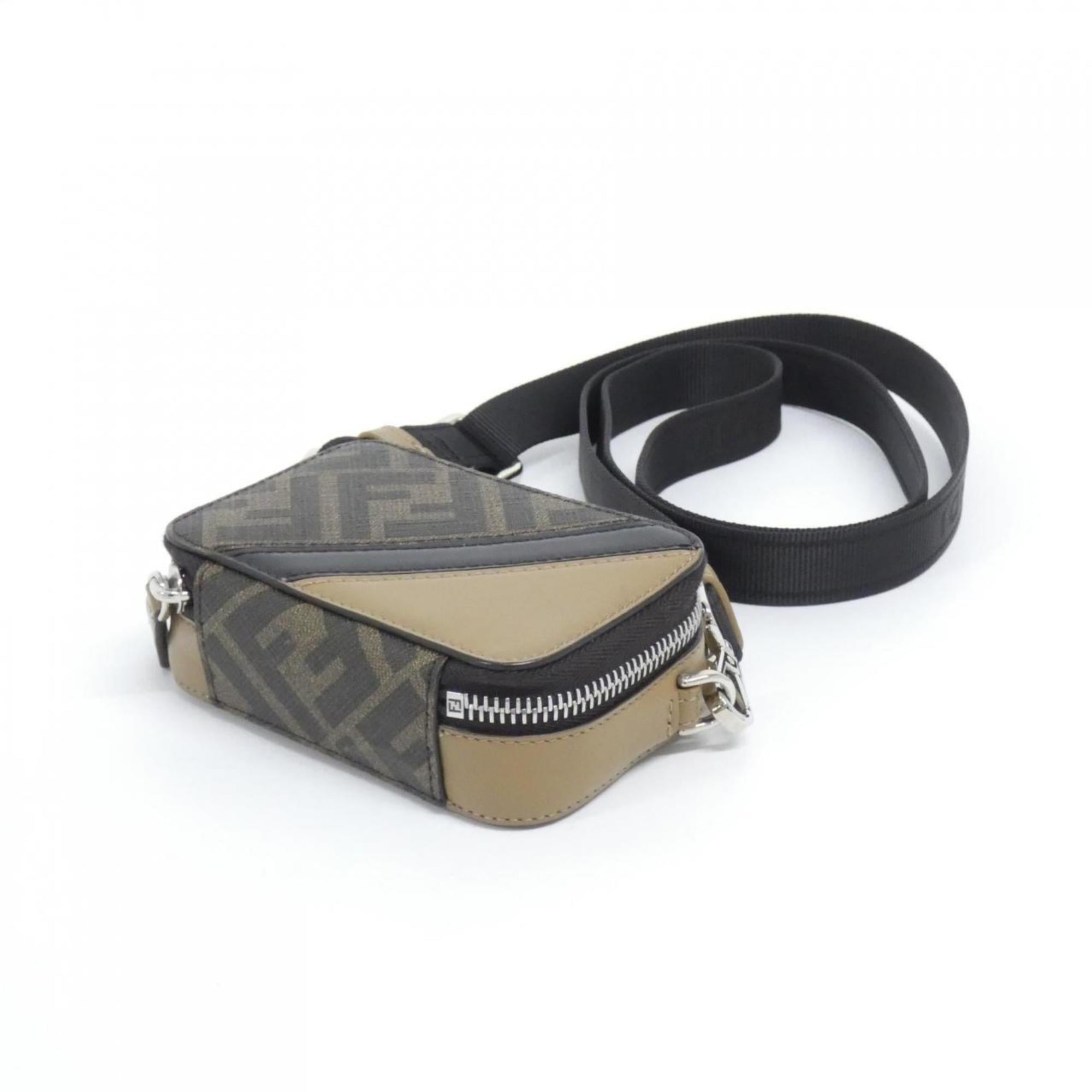 Fendi Brown Coated Canvas Leather Shoulder Bag (Pre-Owned)