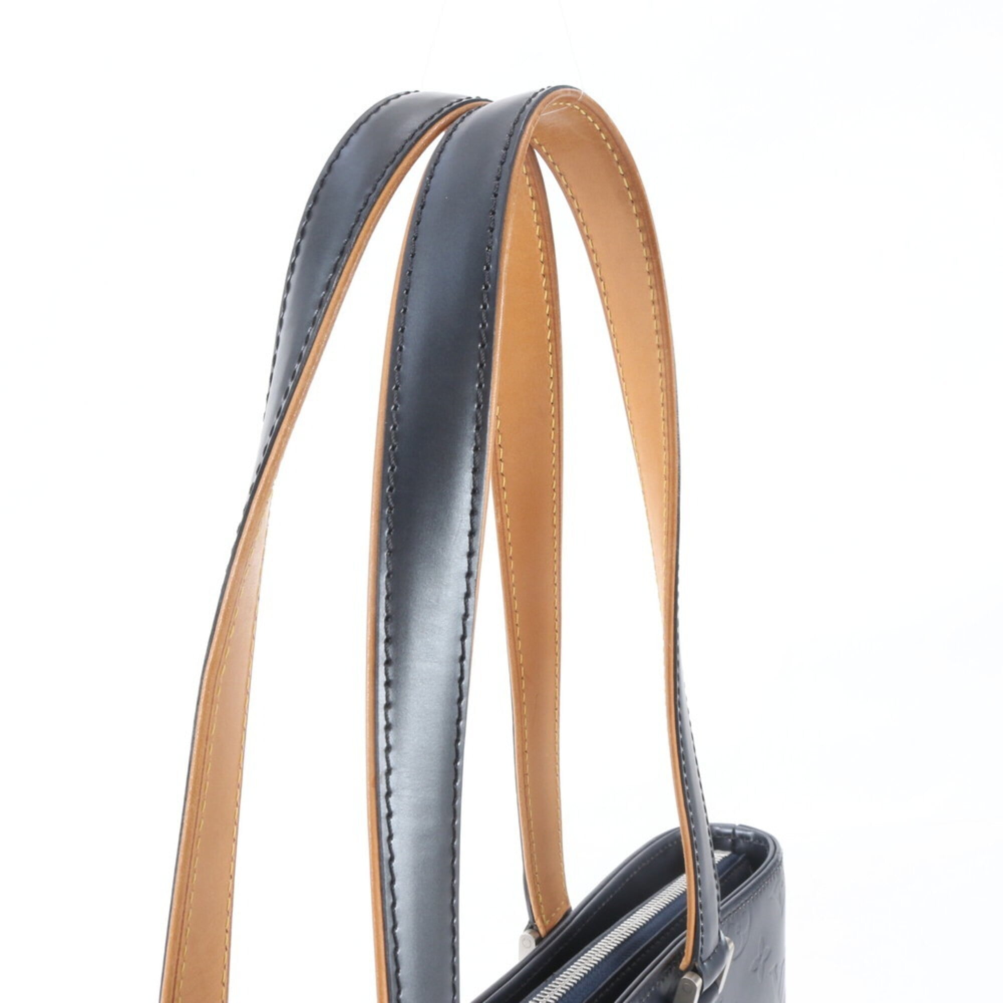 Louis Vuitton Blue Monogram Leather Handbag Shoulder Bag Tote Bag (Pre-Owned)