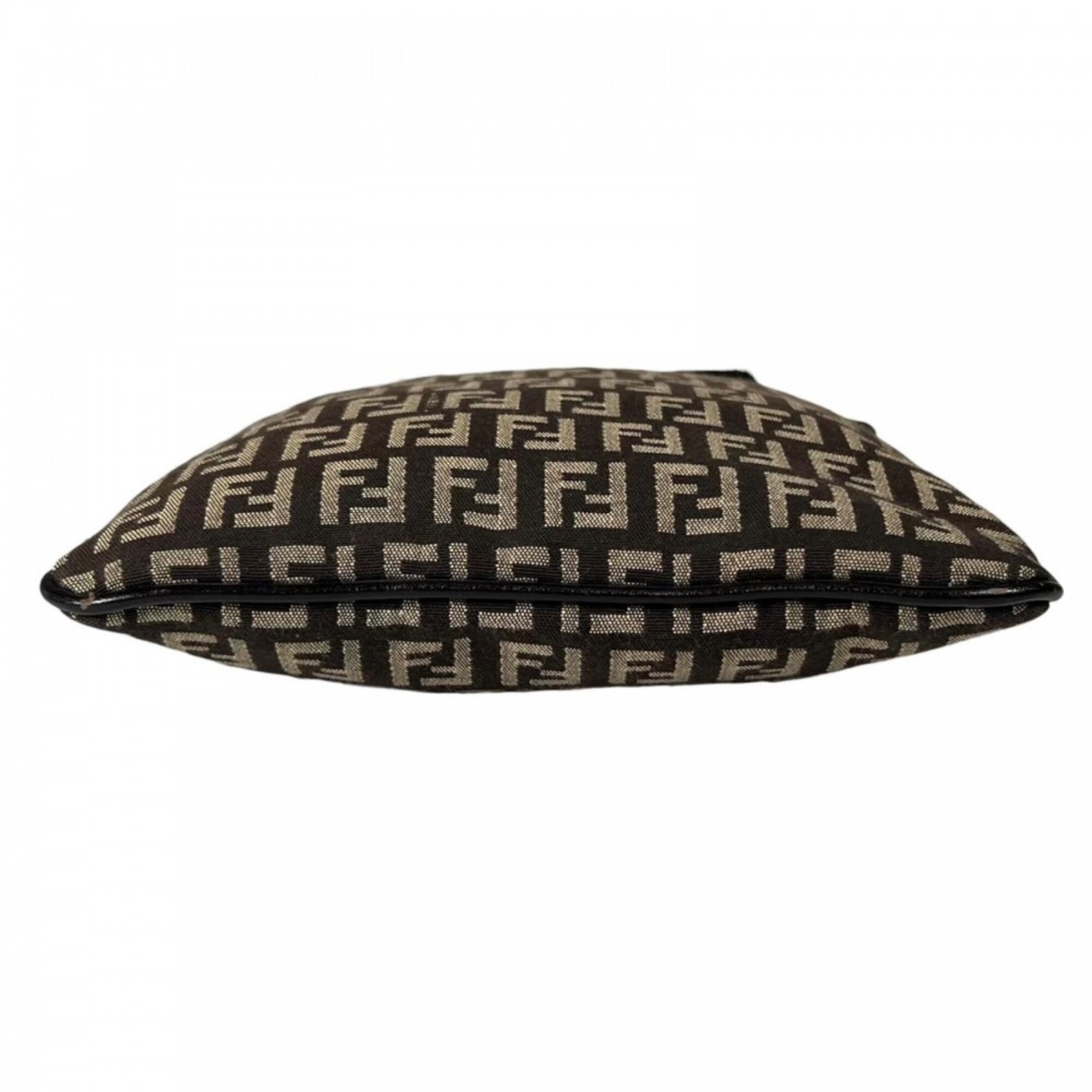 Fendi Brown Canvas Leather Shoulder Bag (Pre-Owned)