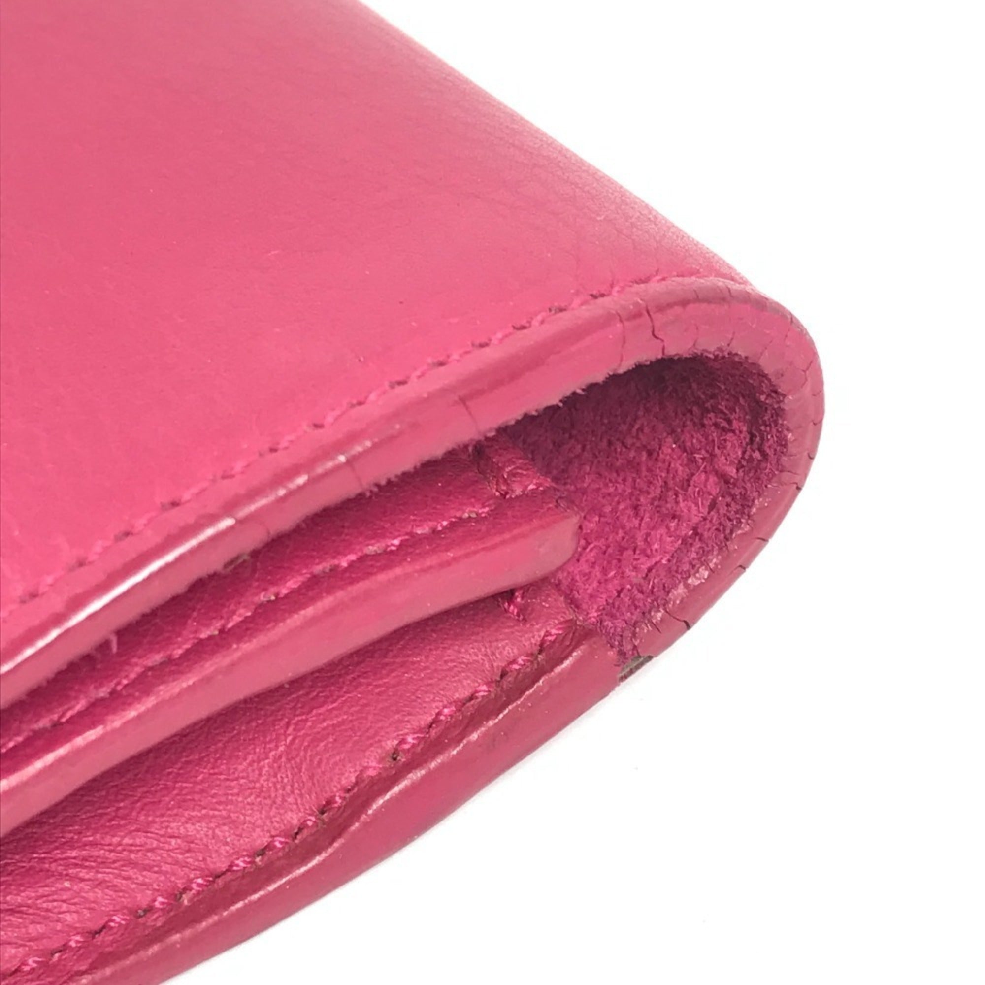 Yves Saint Laurent Pink Leather Clutch Bag Handbag (Pre-Owned)