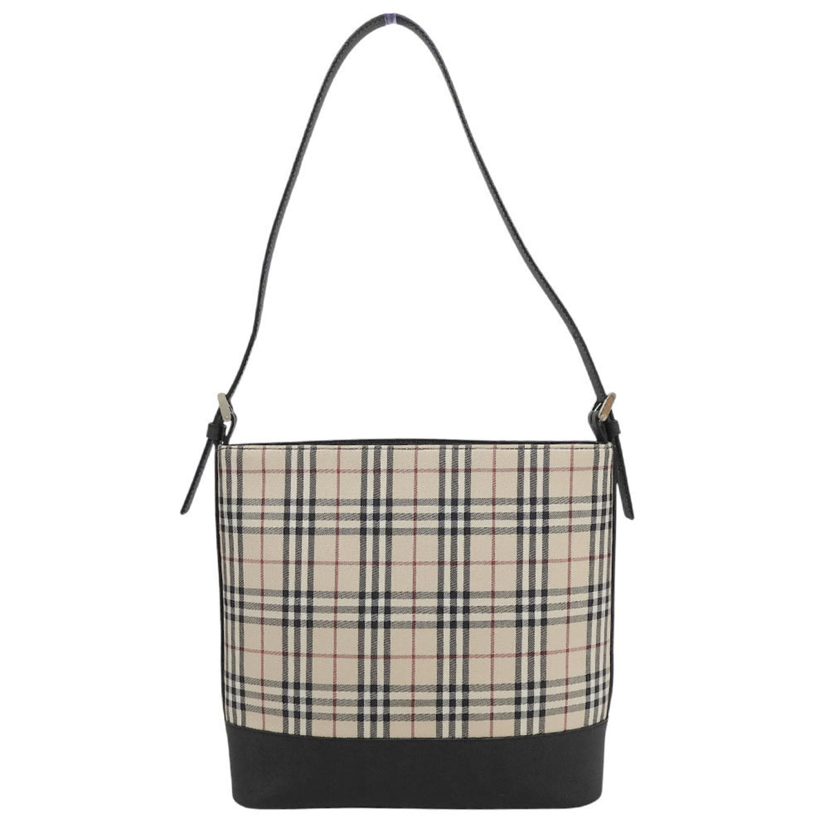 Burberry Beige Black Fabric Shoulder Bag (Pre-Owned)