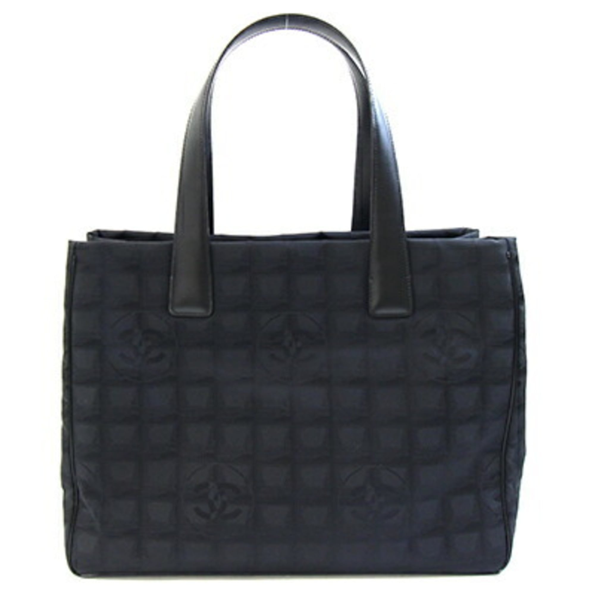 Chanel Black Nylon Canvas Leather Tote Bag (Pre-Owned)