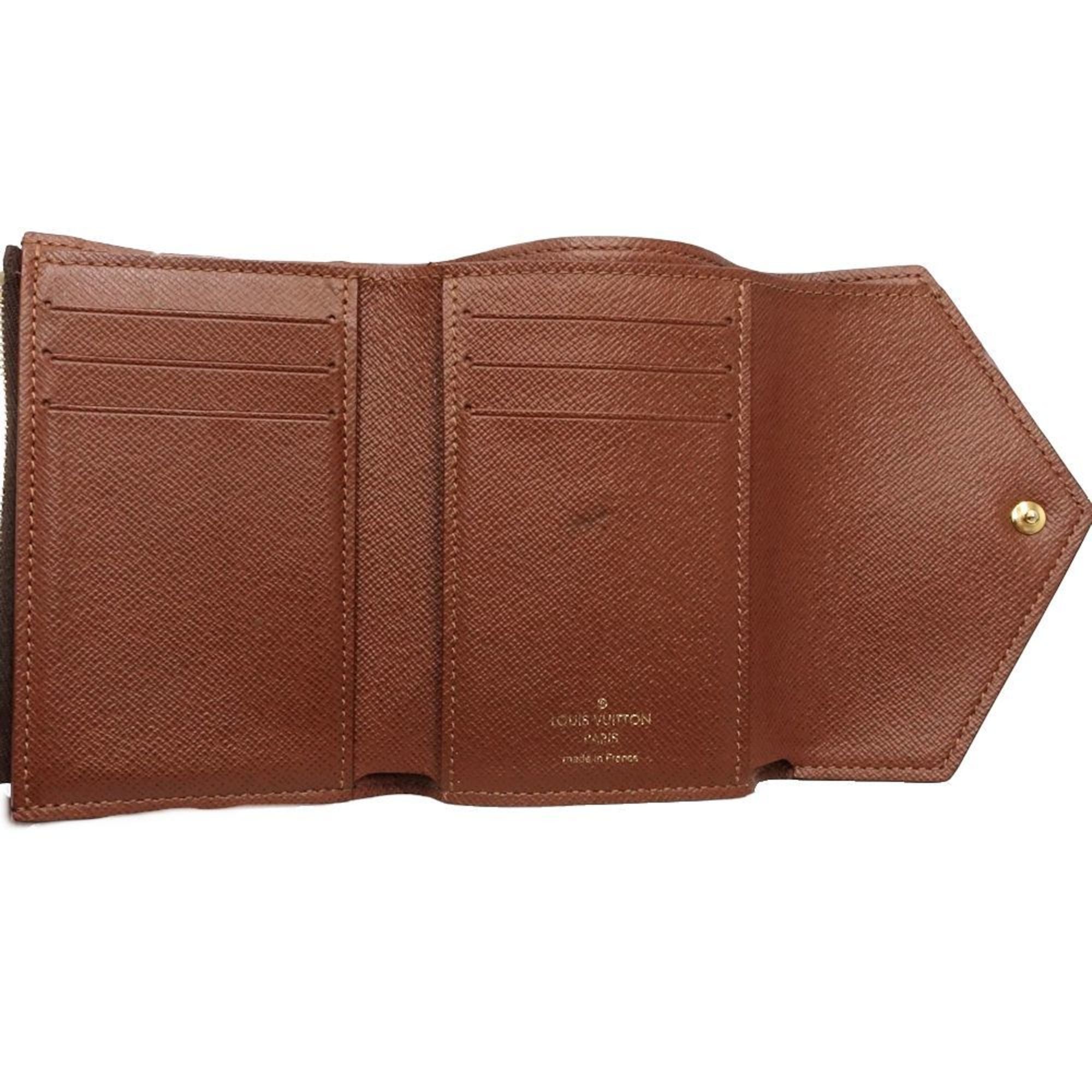 Louis Vuitton Brown Canvas Wallet (Tri-Fold) (Pre-Owned)