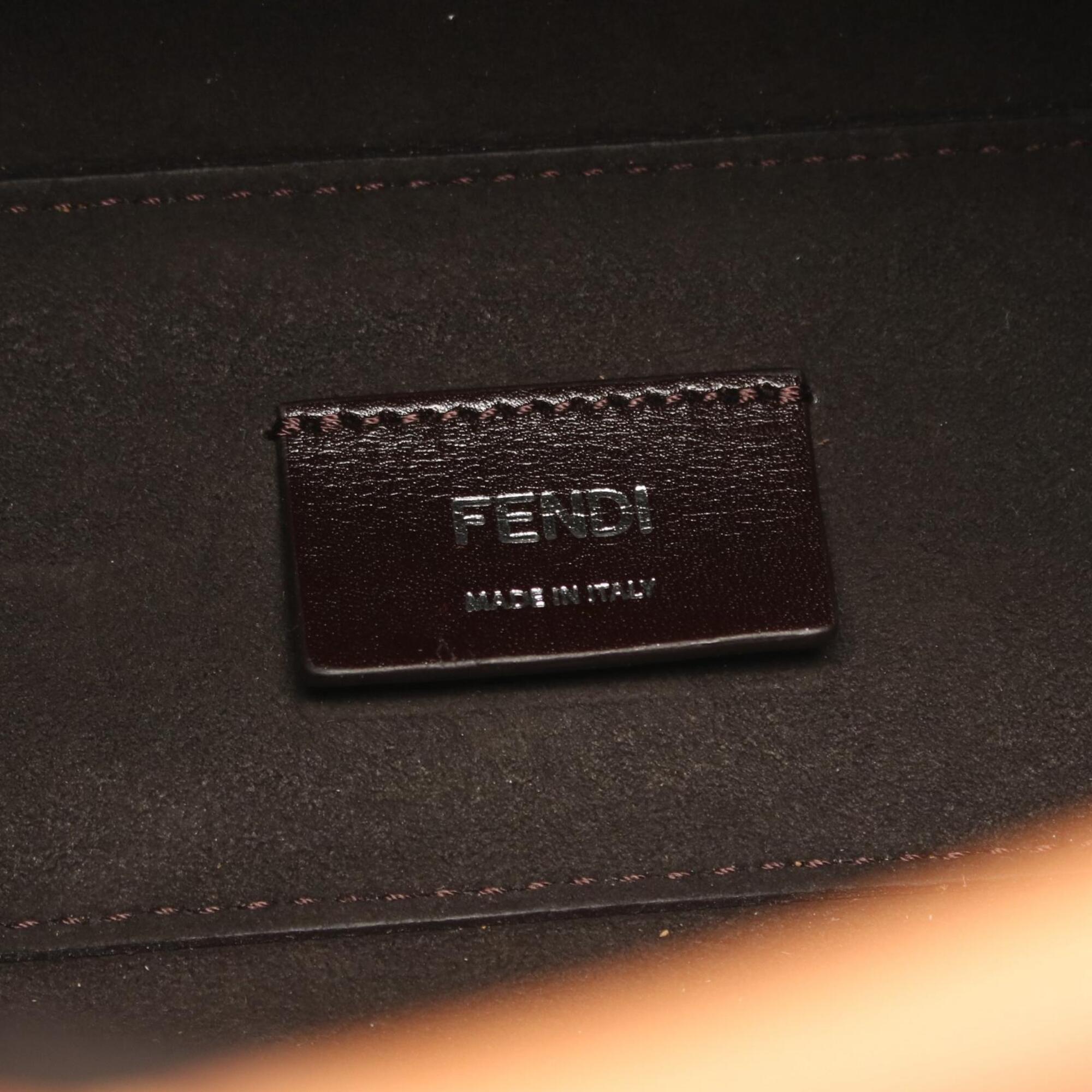 Fendi Brown Leather Handbag Tote Bag (Pre-Owned)