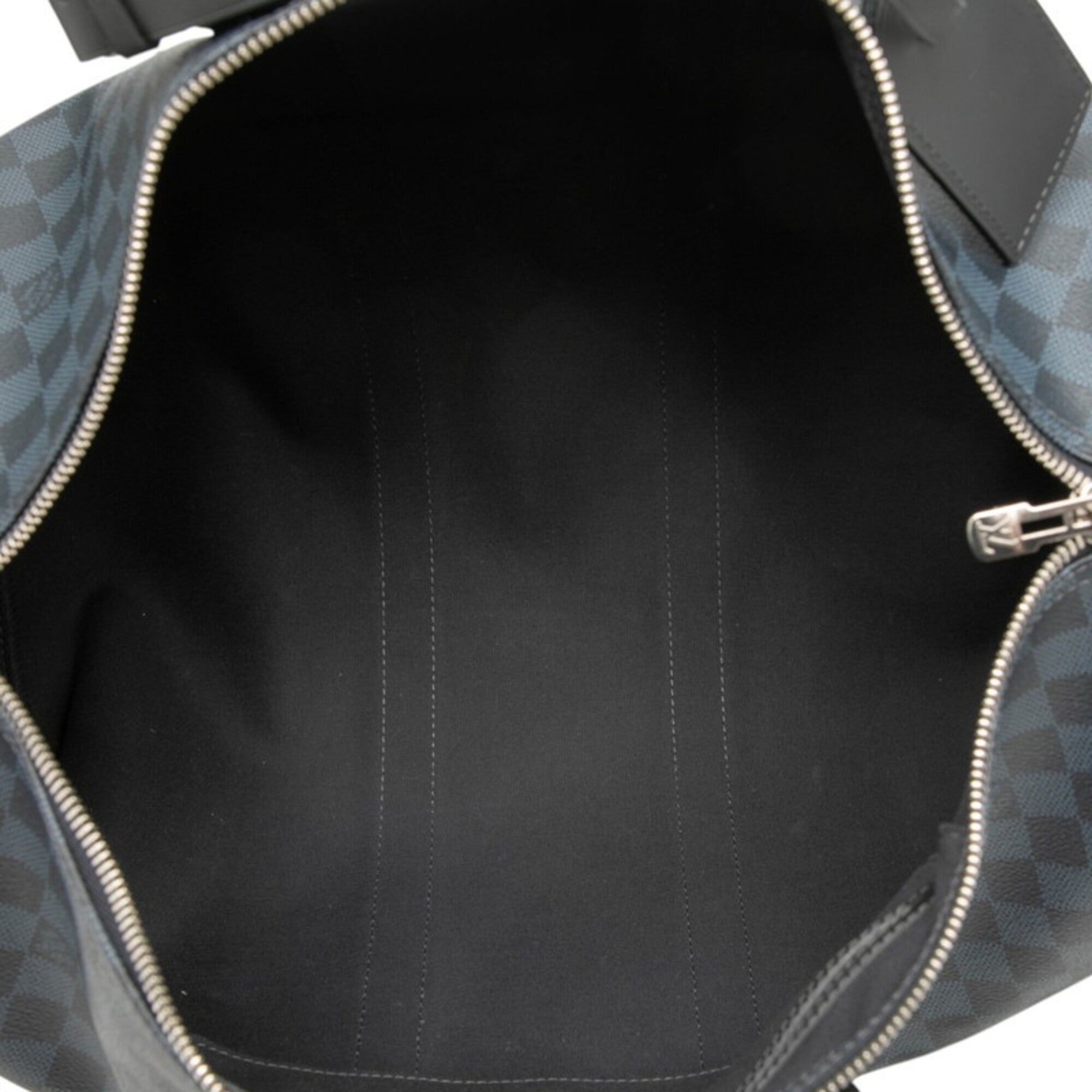 Louis Vuitton Navy Pvc Leather Boston Bag (Pre-Owned)
