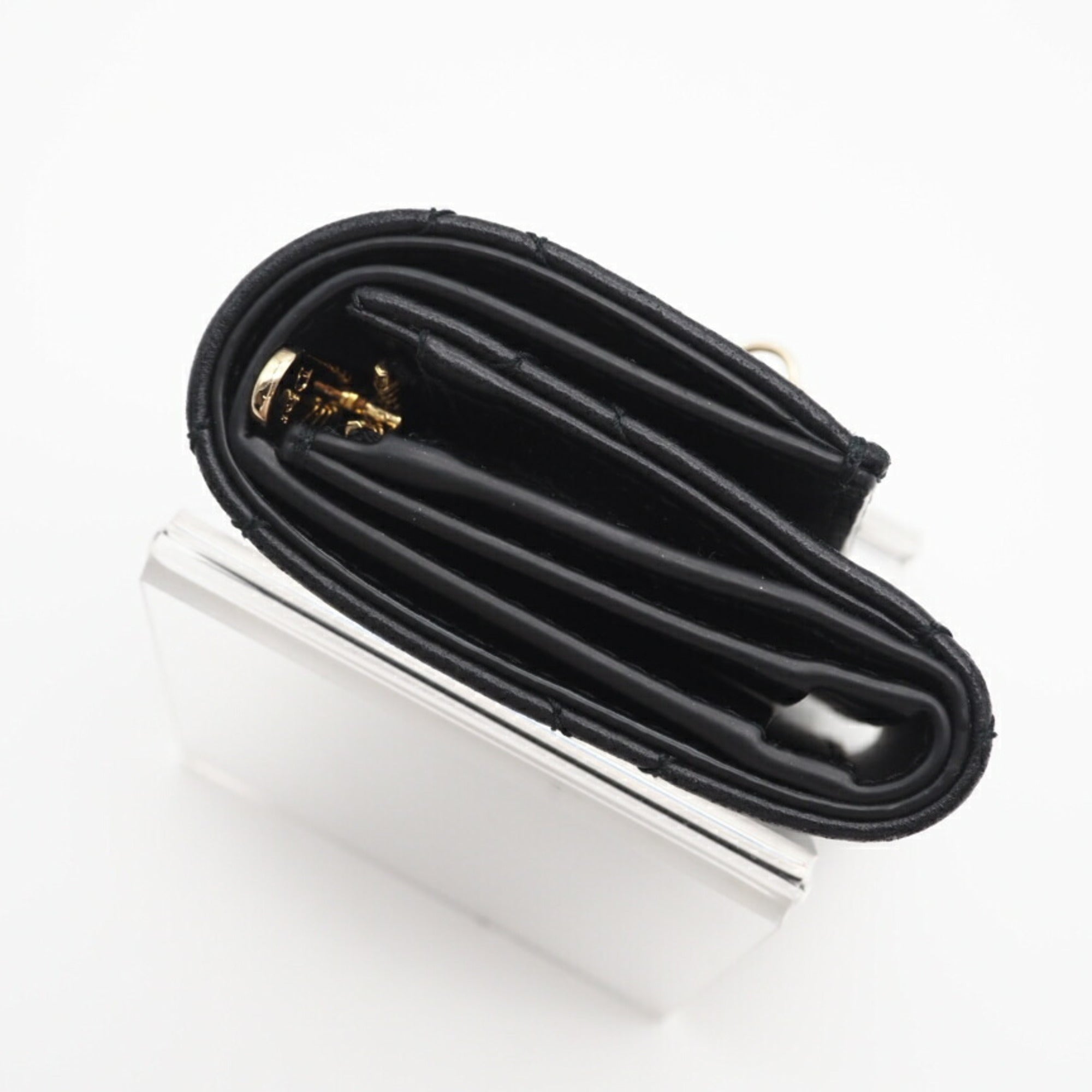 Christian Dior Black Leather Wallet (Tri-Fold) (Pre-Owned)