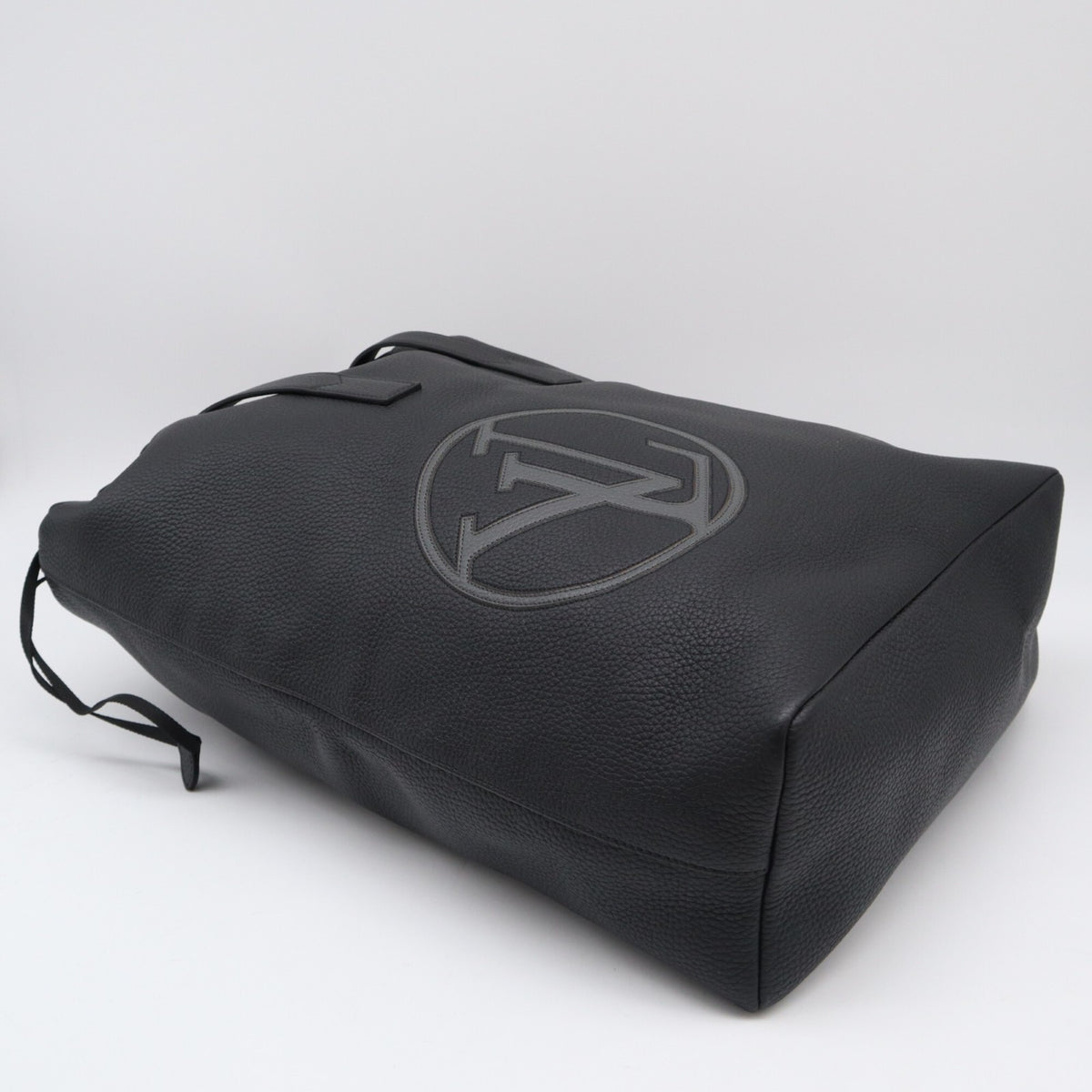 Louis Vuitton Black Gray Leather Tote Bag (Pre-Owned)