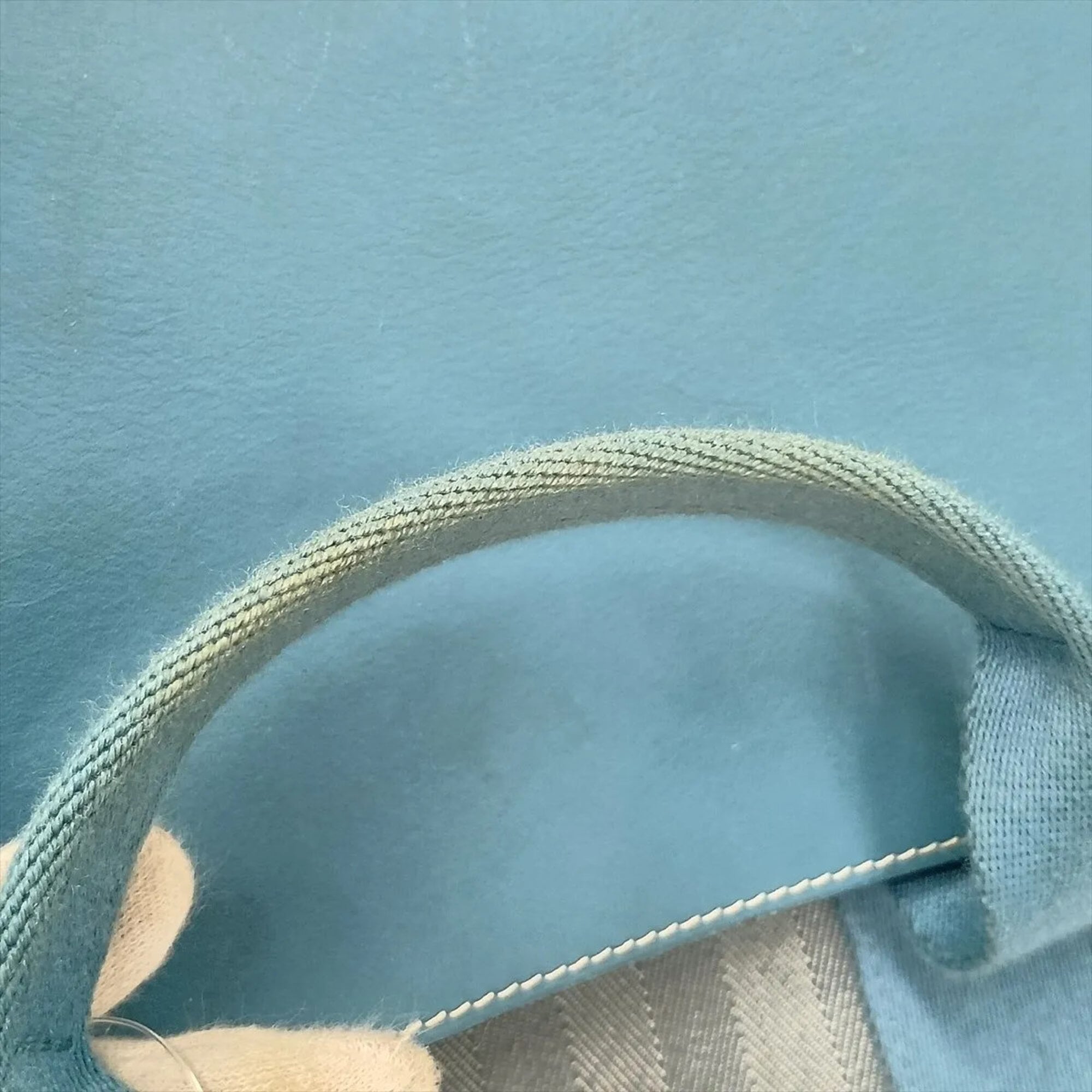 Hermes Blue Jean Leather Canvas Handbag Shoulder Bag Tote Bag (Pre-Owned)