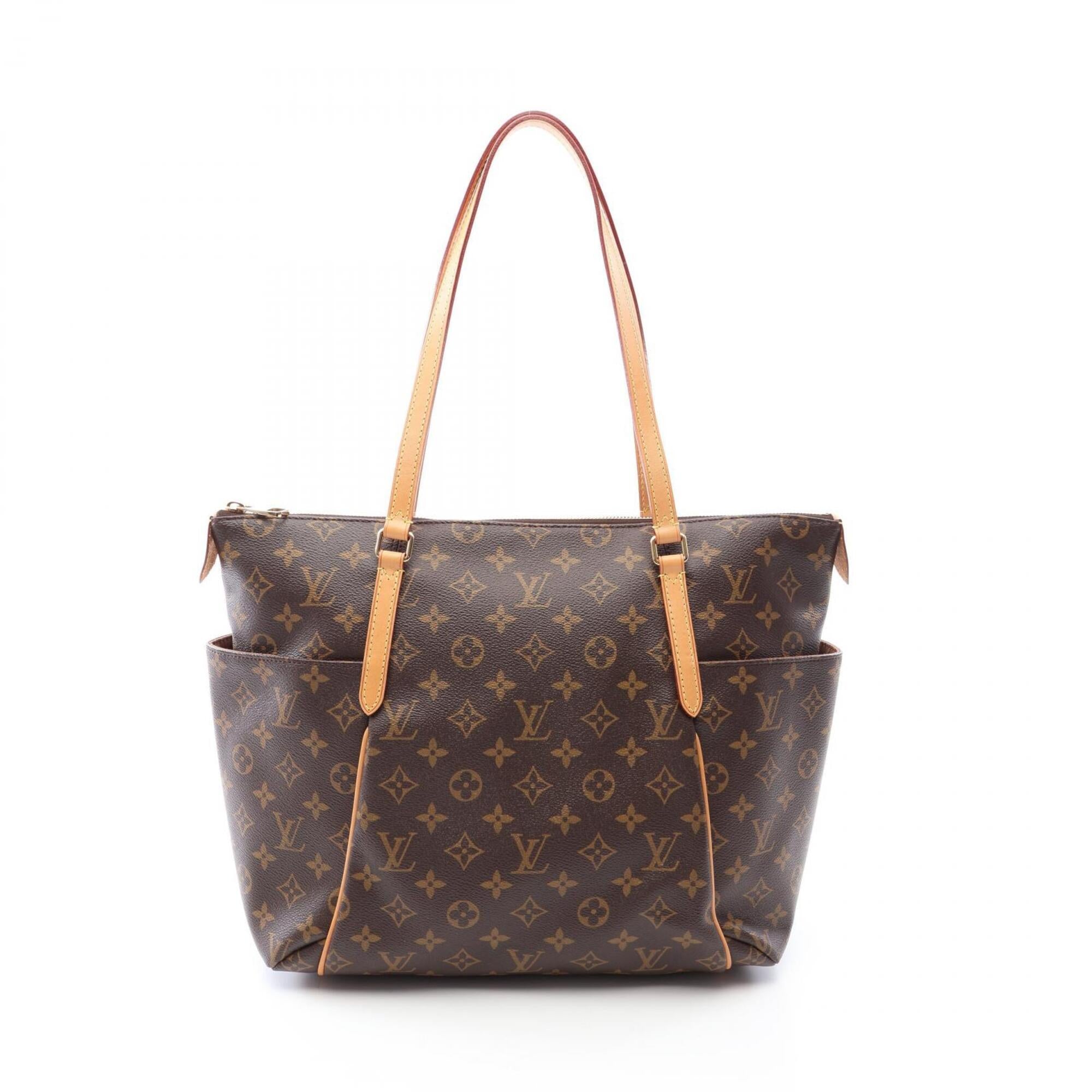 Louis Vuitton Brown Coated Canvas Leather Handbag Tote Bag (Pre-Owned)
