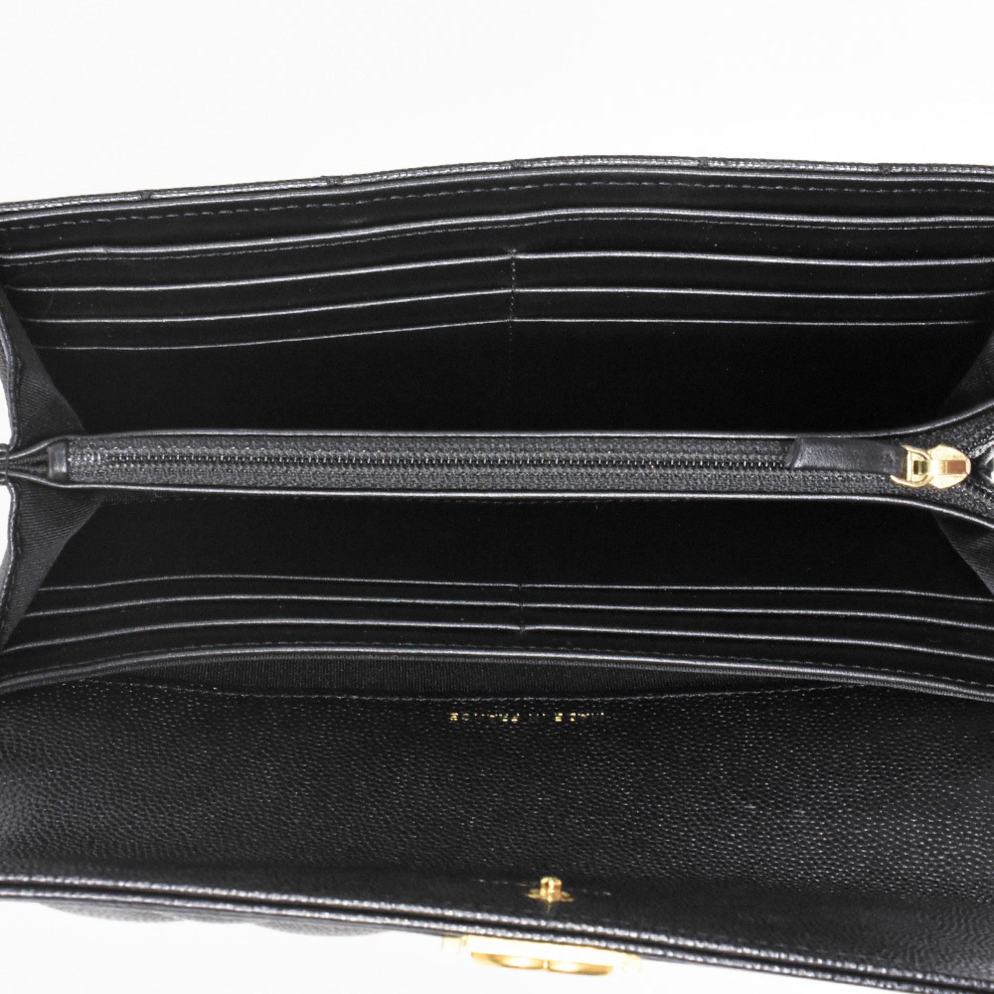 Chanel Boy Chanel Black Grained Calfskin Chain/Shoulder Wallet (Pre-Owned)