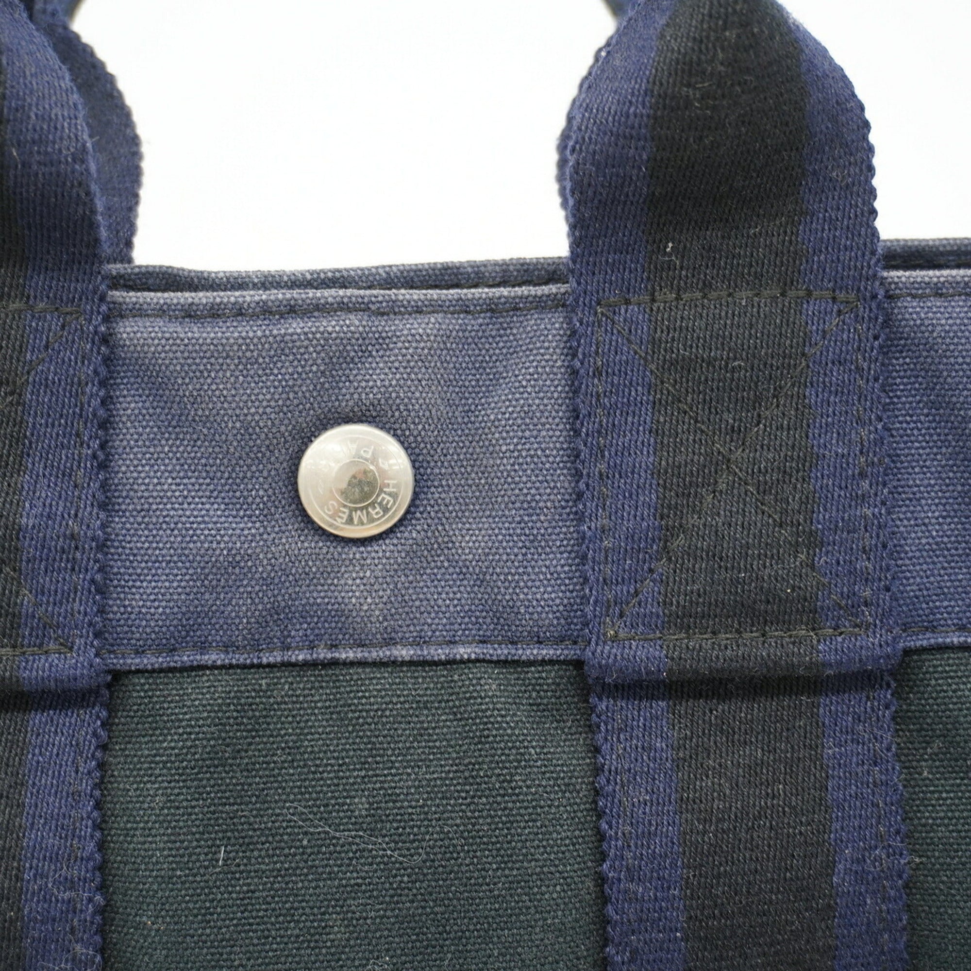 Hermes Black Canvas Tote Bag (Pre-Owned)