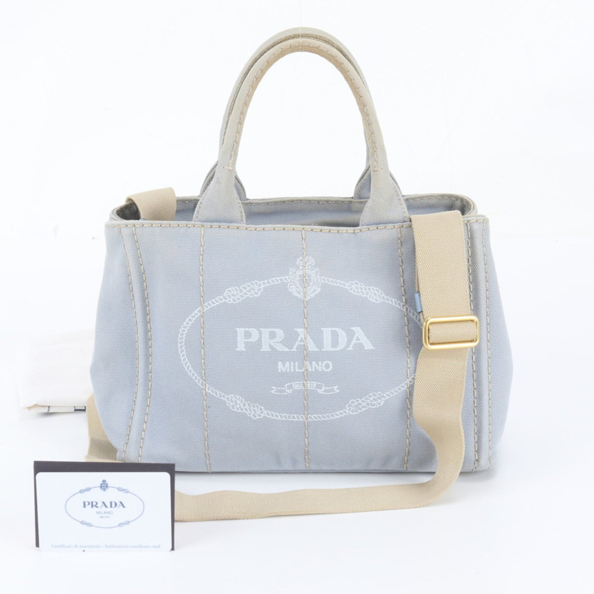 Prada Blue Handbag Shoulder Bag Tote Bag (Pre-Owned)
