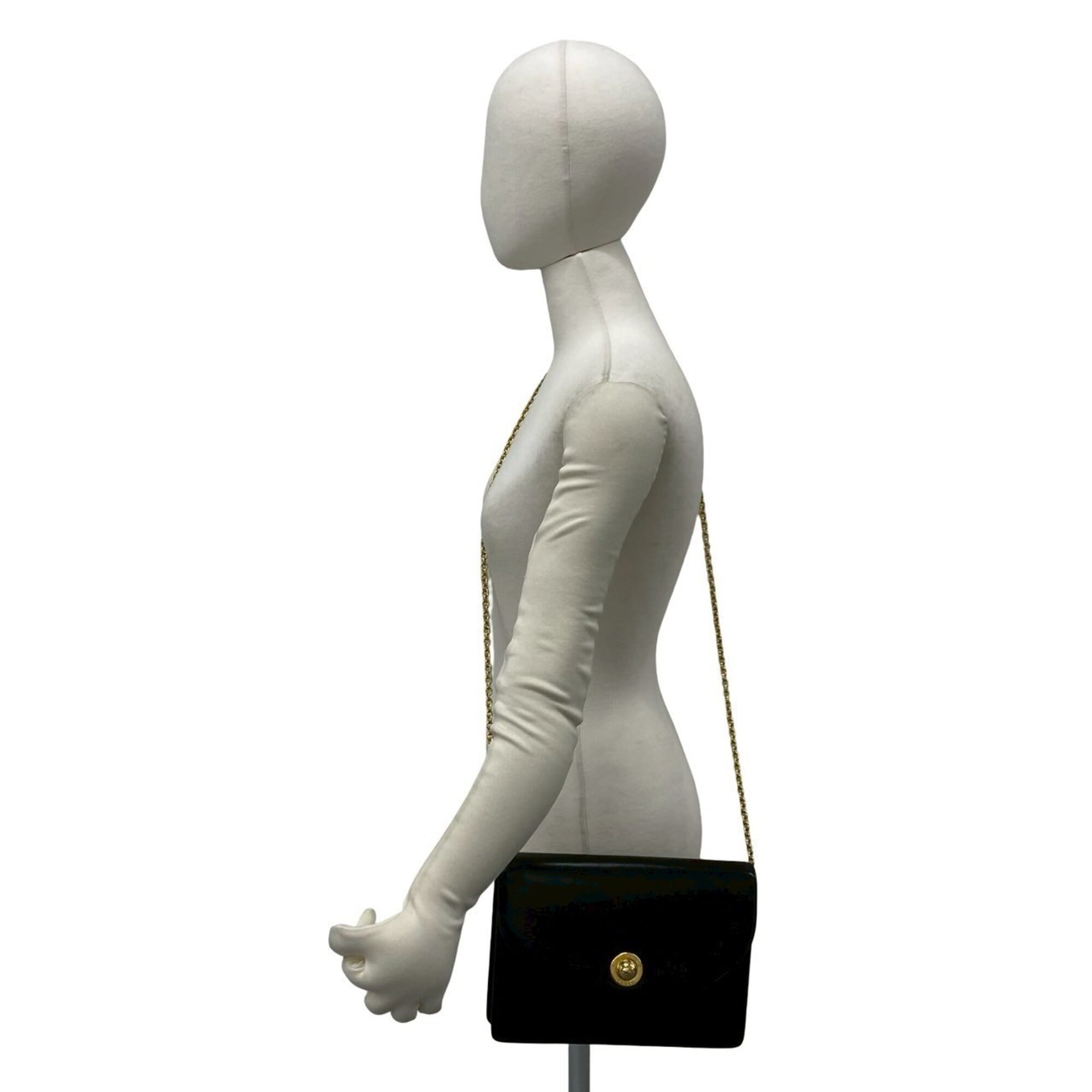 Celine Black Leather Pochette Shoulder Bag (Pre-Owned)