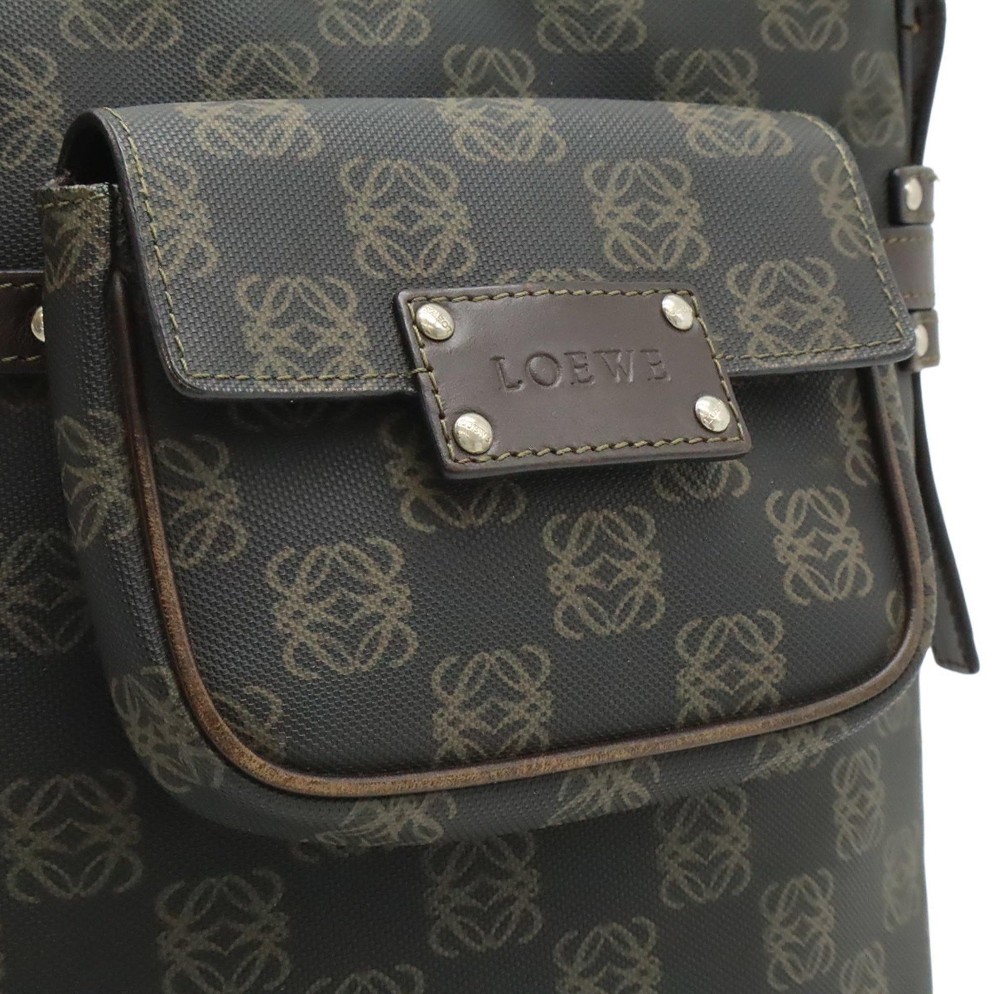 Loewe Black Dark Brown Leather Shoulder Bag (Pre-Owned)