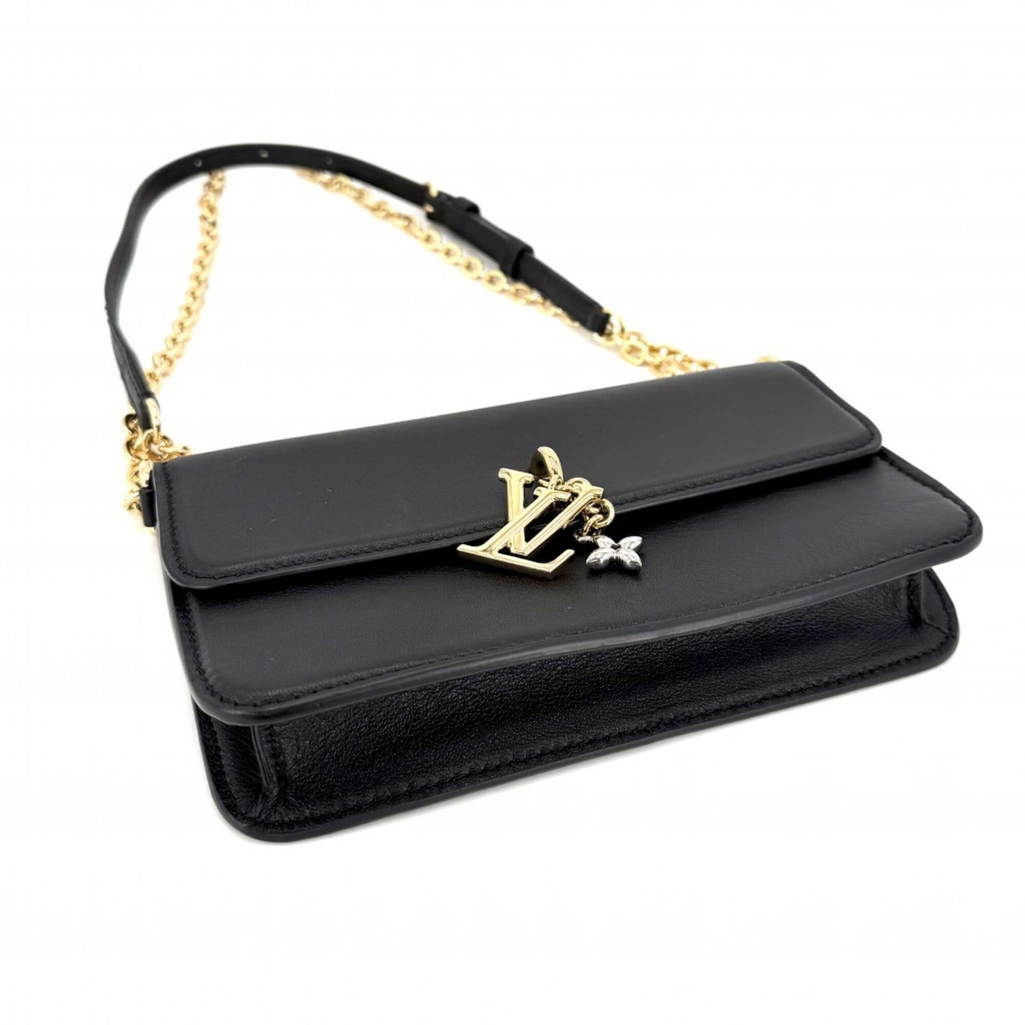 Louis Vuitton Black Leather Shoulder Bag (Pre-Owned)