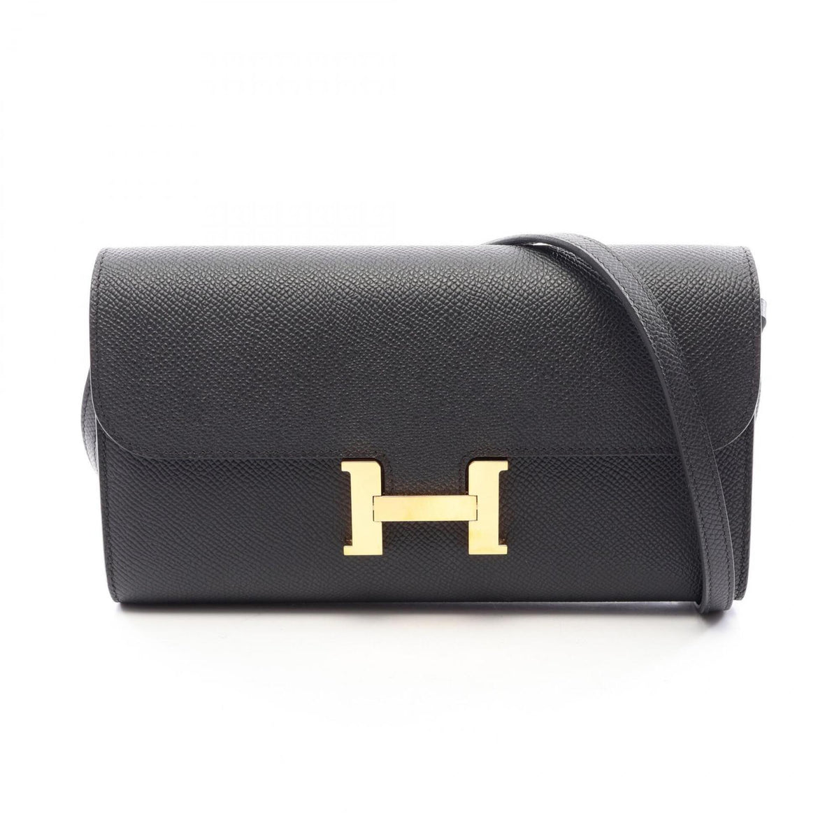 Hermes Black Brown Coated Canvas Leather Handbag Shoulder Bag (Pre-Owned)