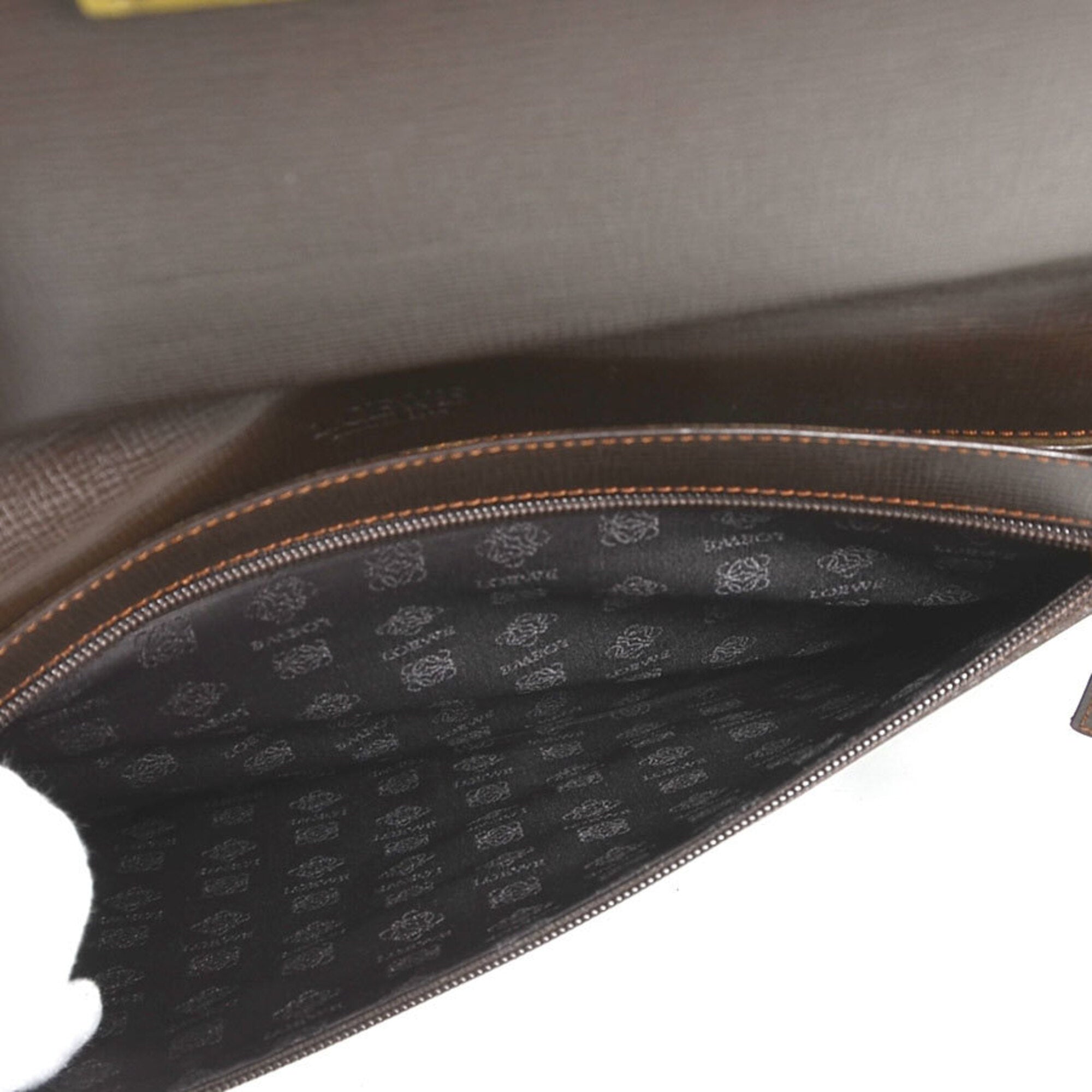 Loewe Dark Brown Leather Clutch Bag (Pre-Owned)