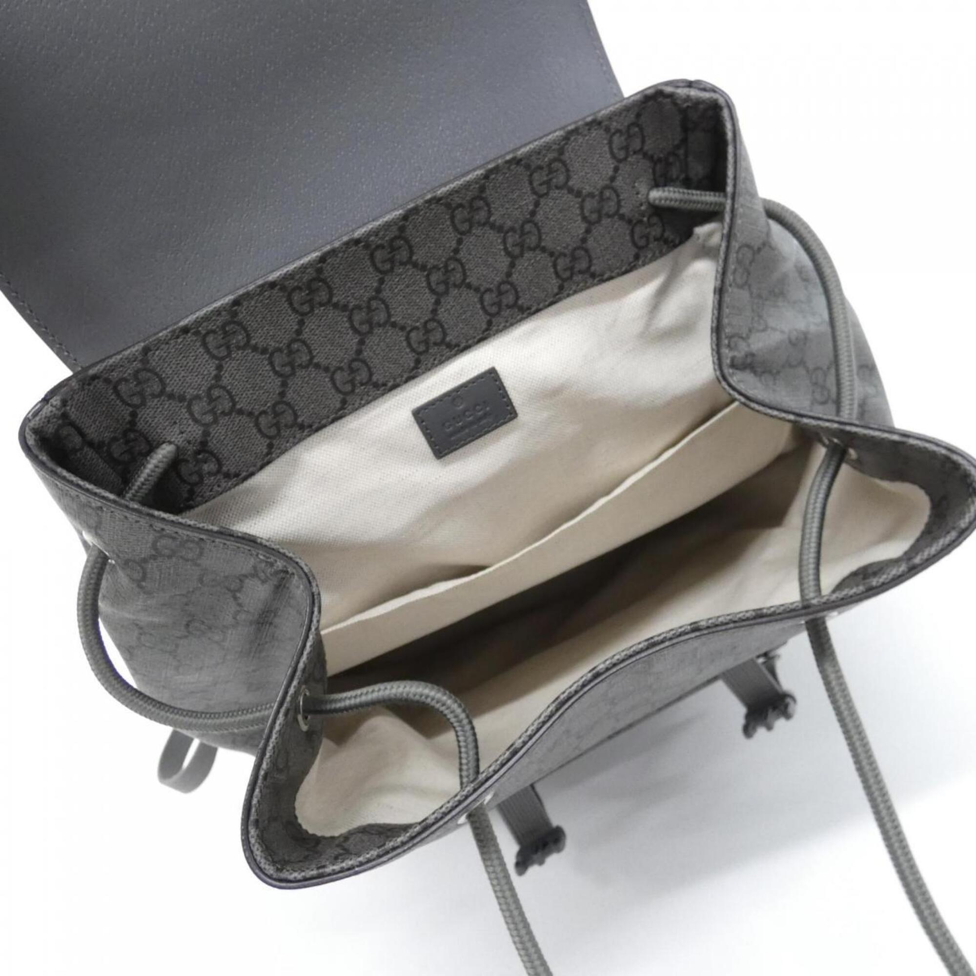 Gucci Black Gray Gg Supreme Backpack (Pre-Owned)