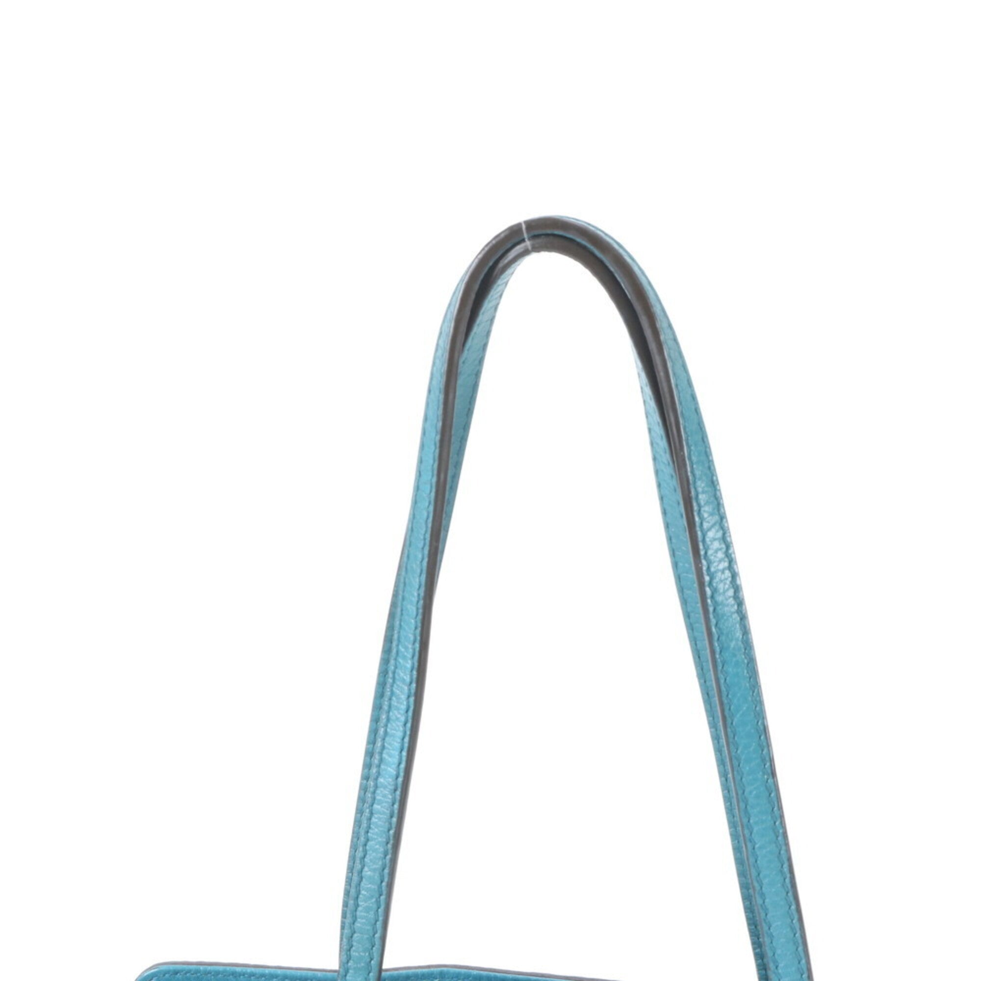Gucci Gucci Swing Blue Leather Handbag Tote Bag (Pre-Owned)