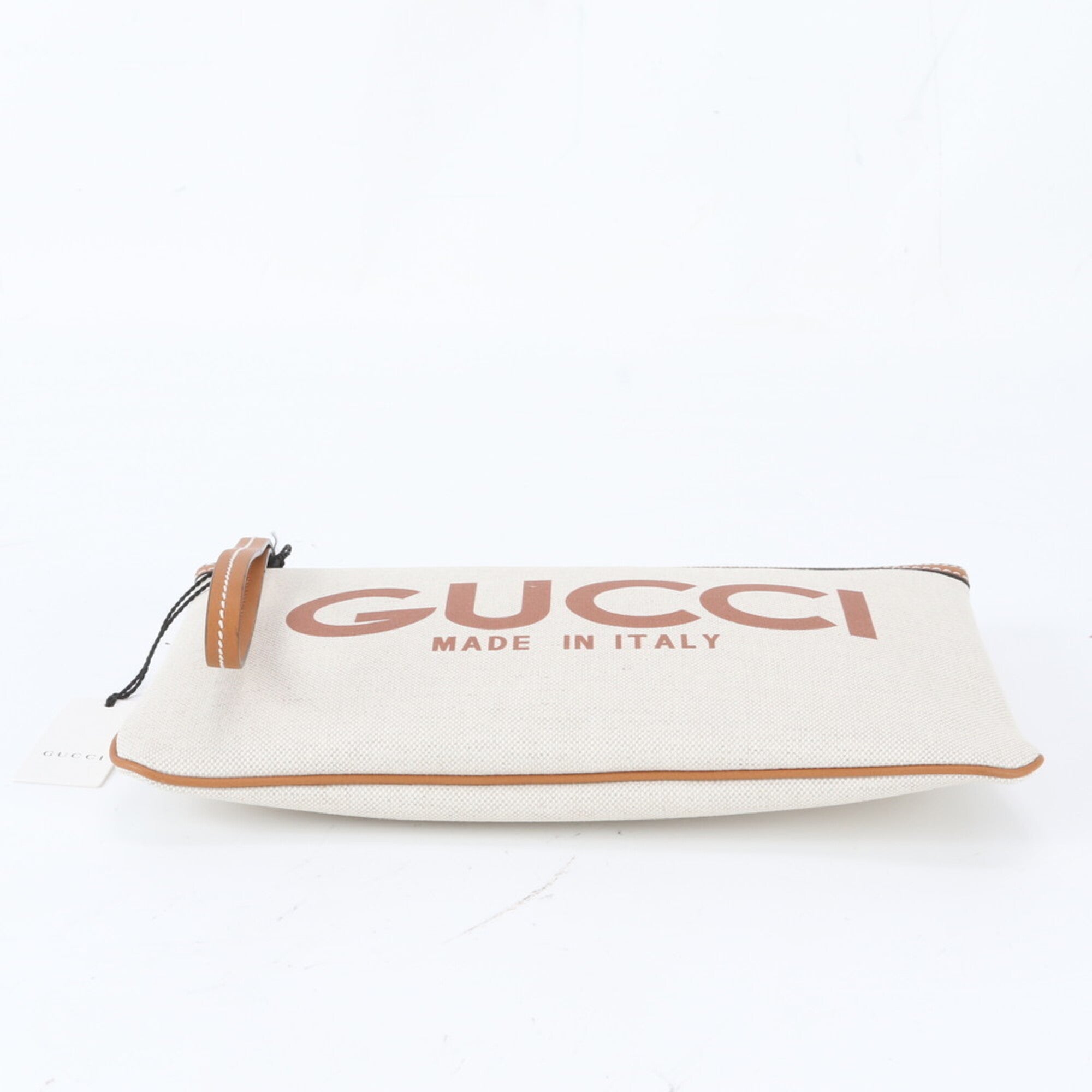 Gucci Beige Leather Canvas Handbag (Pre-Owned)