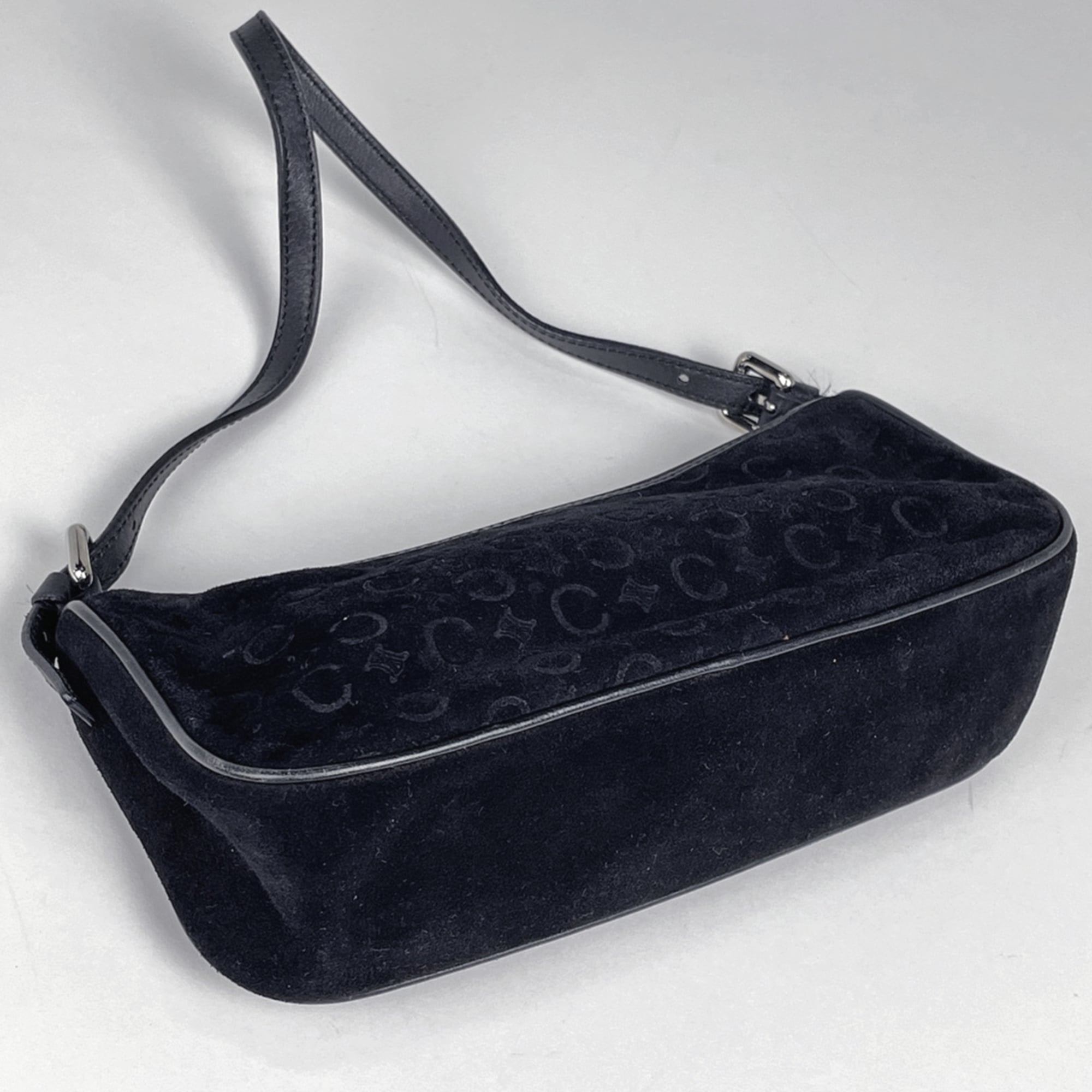 Celine Black Suede Leather Handbag (Pre-Owned)