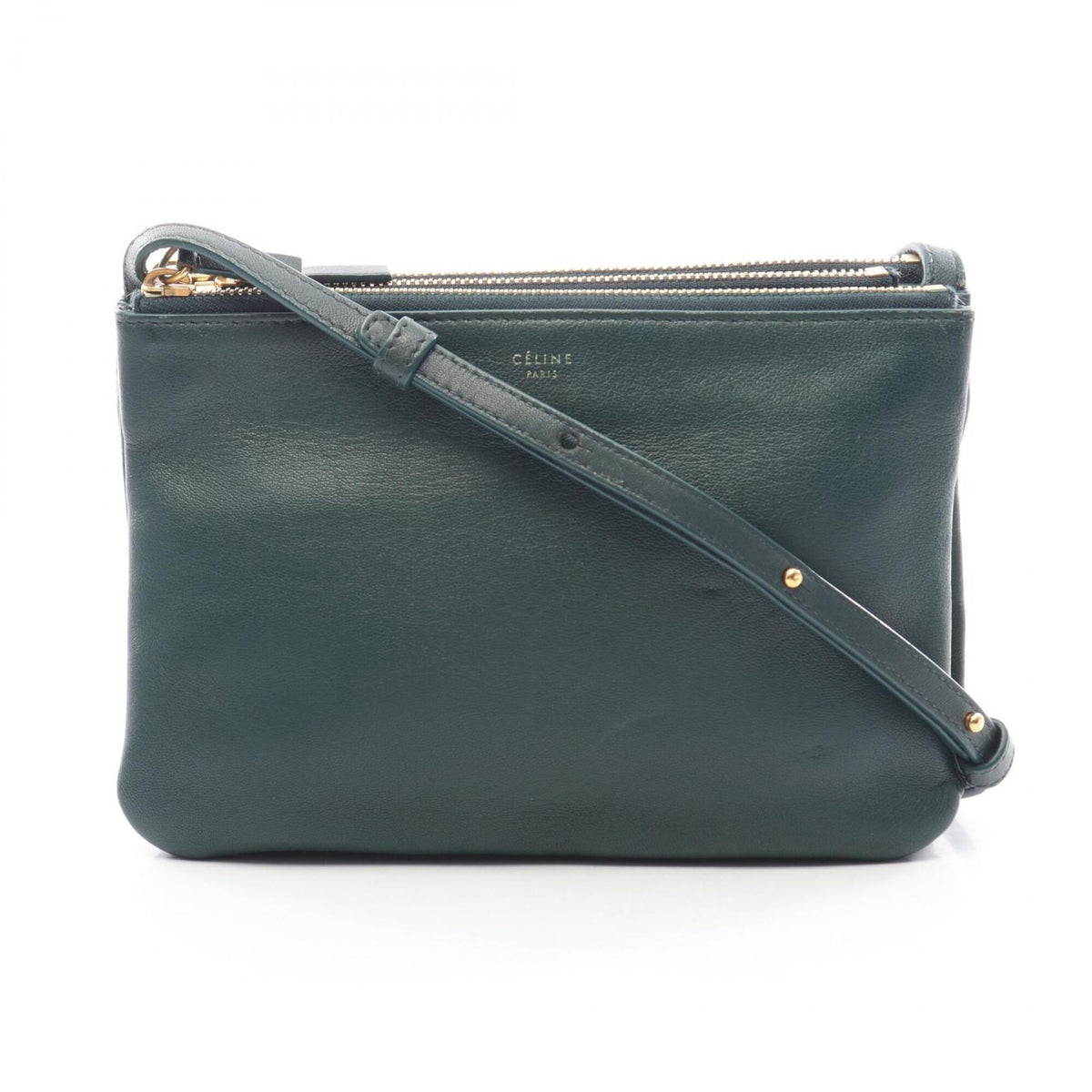 Celine Green Leather Handbag Shoulder Bag (Pre-Owned)