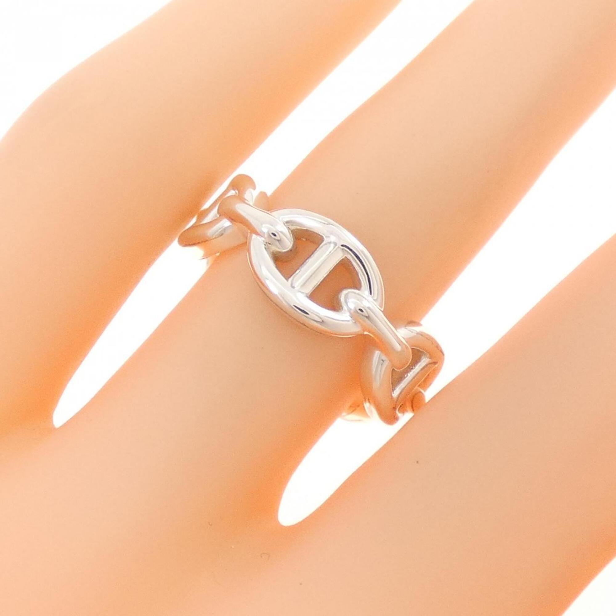 Hermes Silver 925 Band Ring (Pre-Owned)