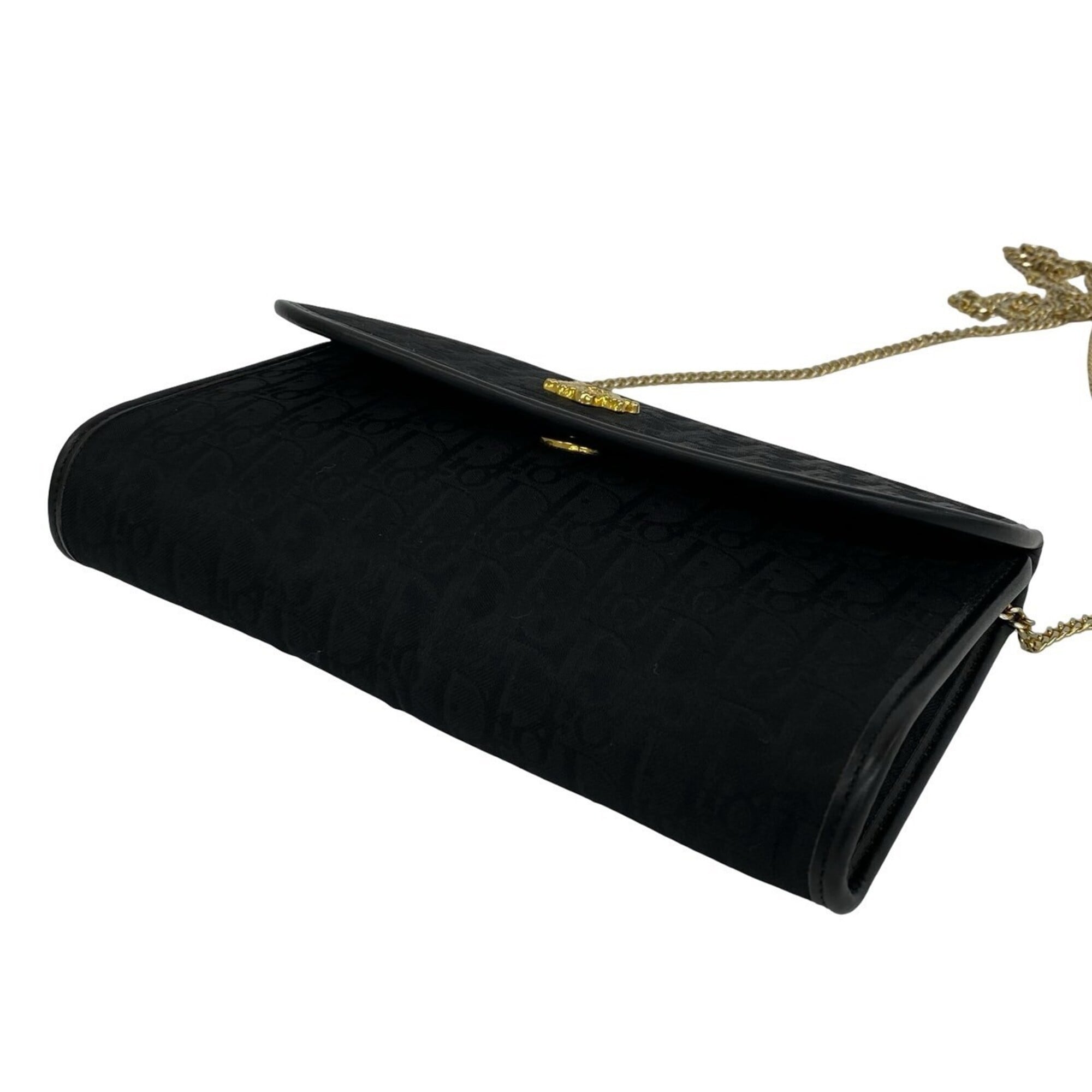 Christian Dior Black Canvas Leather Pochette Shoulder Bag (Pre-Owned)