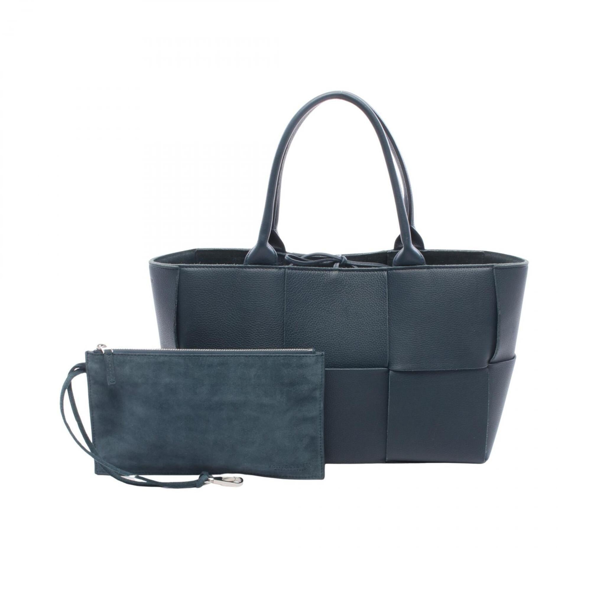 Bottega Veneta Green Leather Handbag Tote Bag (Pre-Owned)