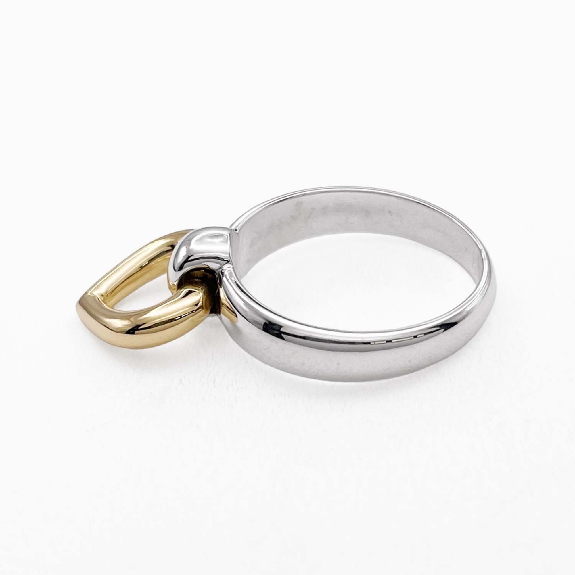 Hermes Gold Silver Yellow Gold (18K) Silver 925 Band Ring (Pre-Owned)