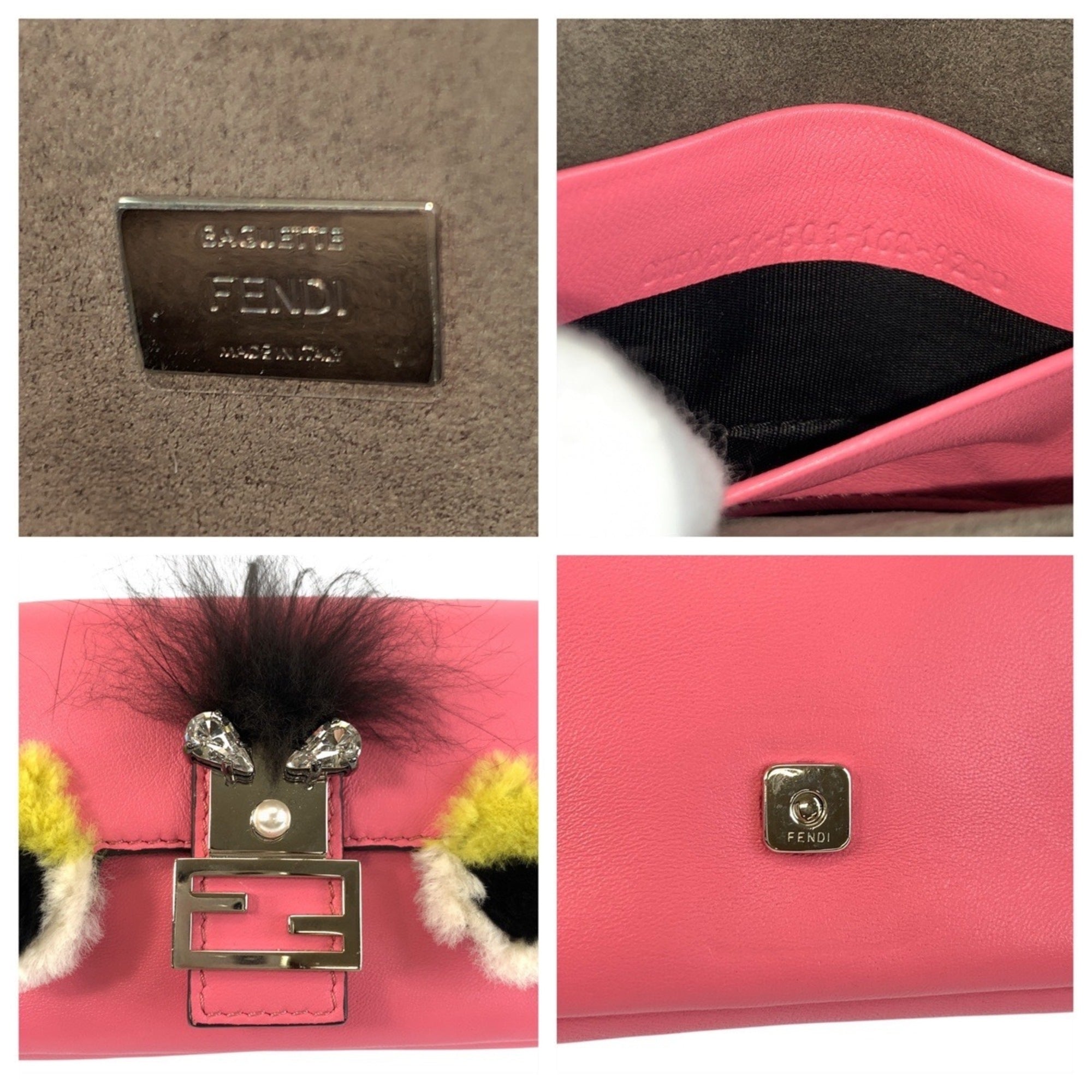 Fendi Pink Leather Handbag Shoulder Bag (Pre-Owned)