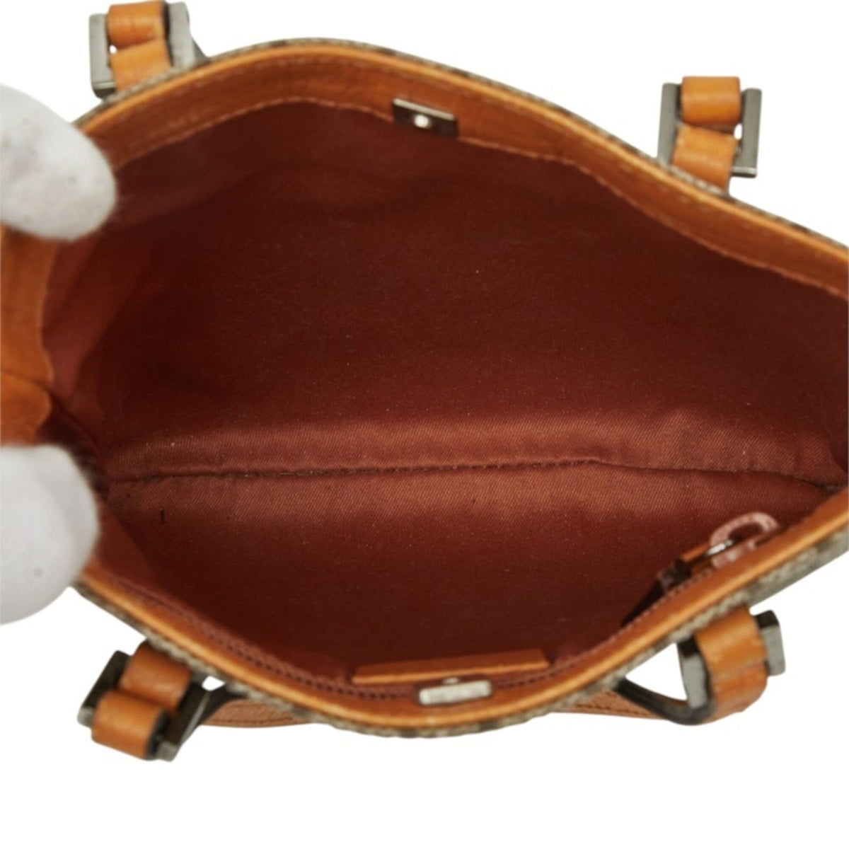 Gucci Beige Orange Pvc Leather Handbag (Pre-Owned)
